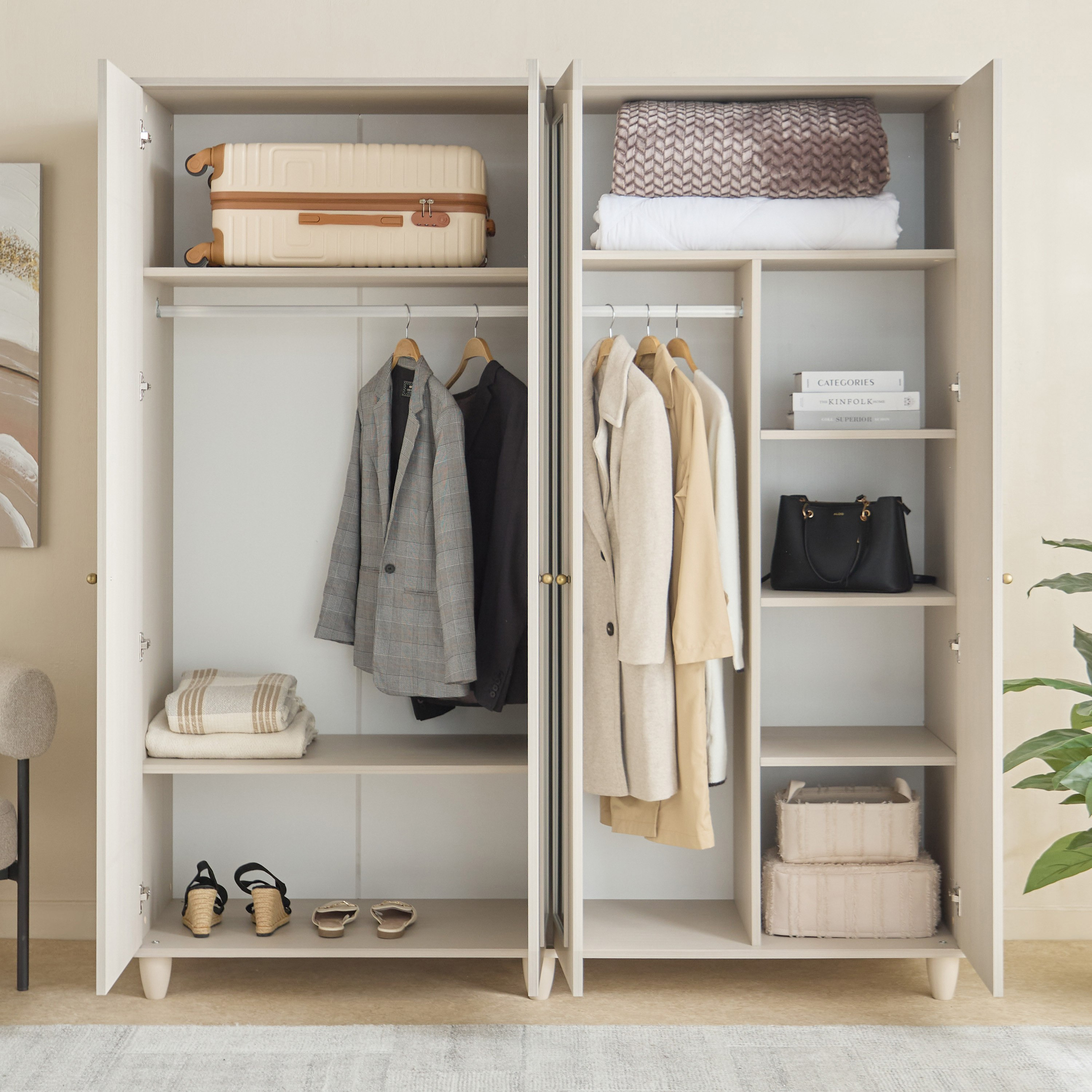 Bergenz 4-Door Wardobe with Mirror-hbxfurniture-wardrobes-image-3