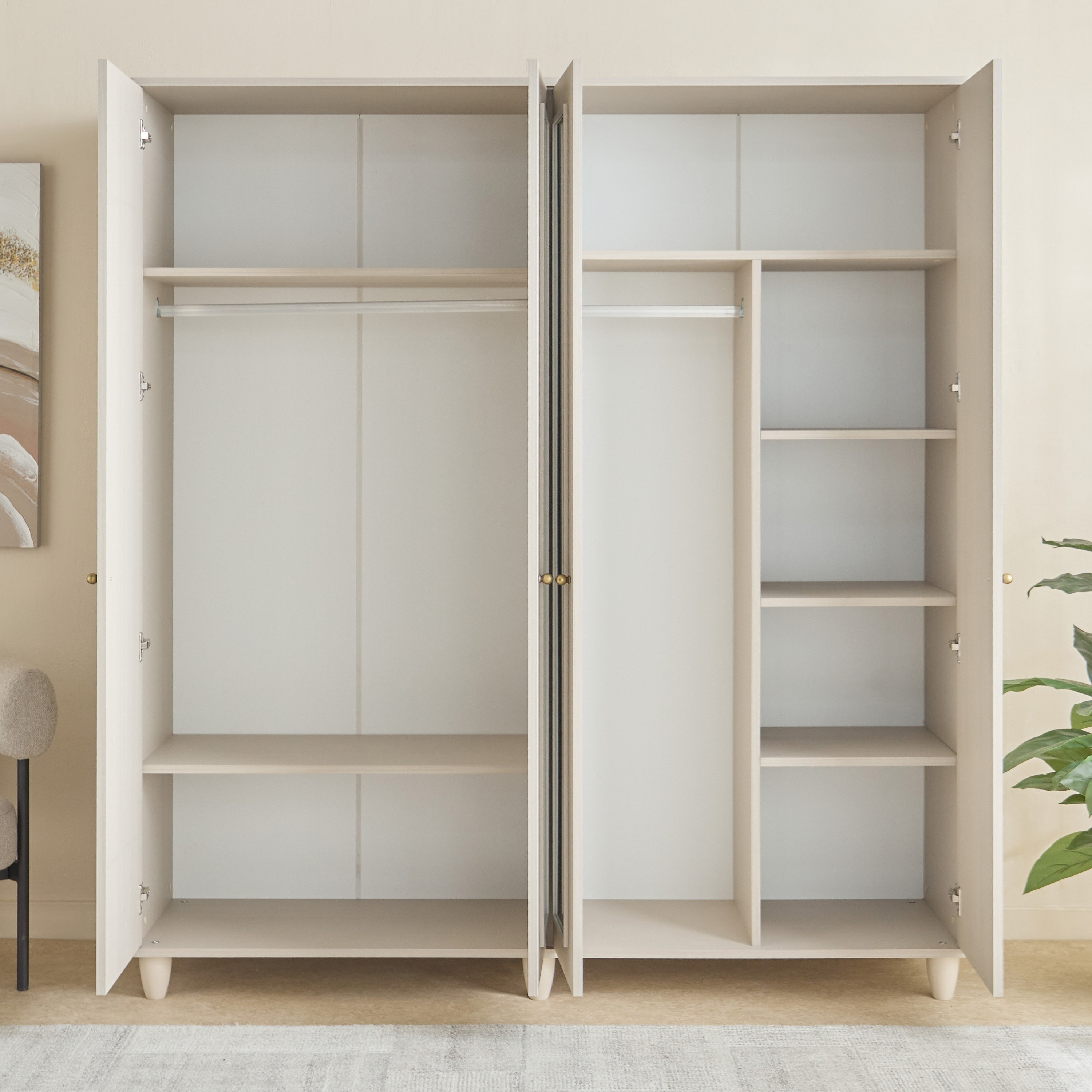 Bergenz 4-Door Wardobe with Mirror-hbxfurniture-wardrobes-image-4
