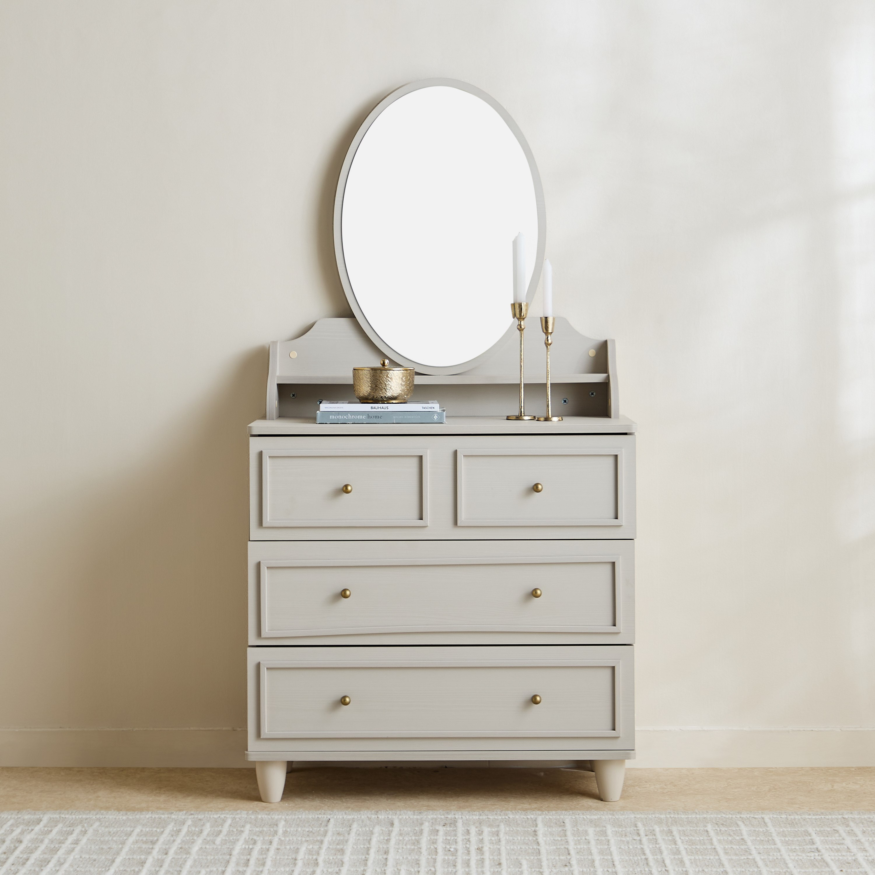 Bergenz 3-Drawer Dresser with Open Shelves and Mirror-hbxfurniture-bedroom-dressersandmirrors-image-2