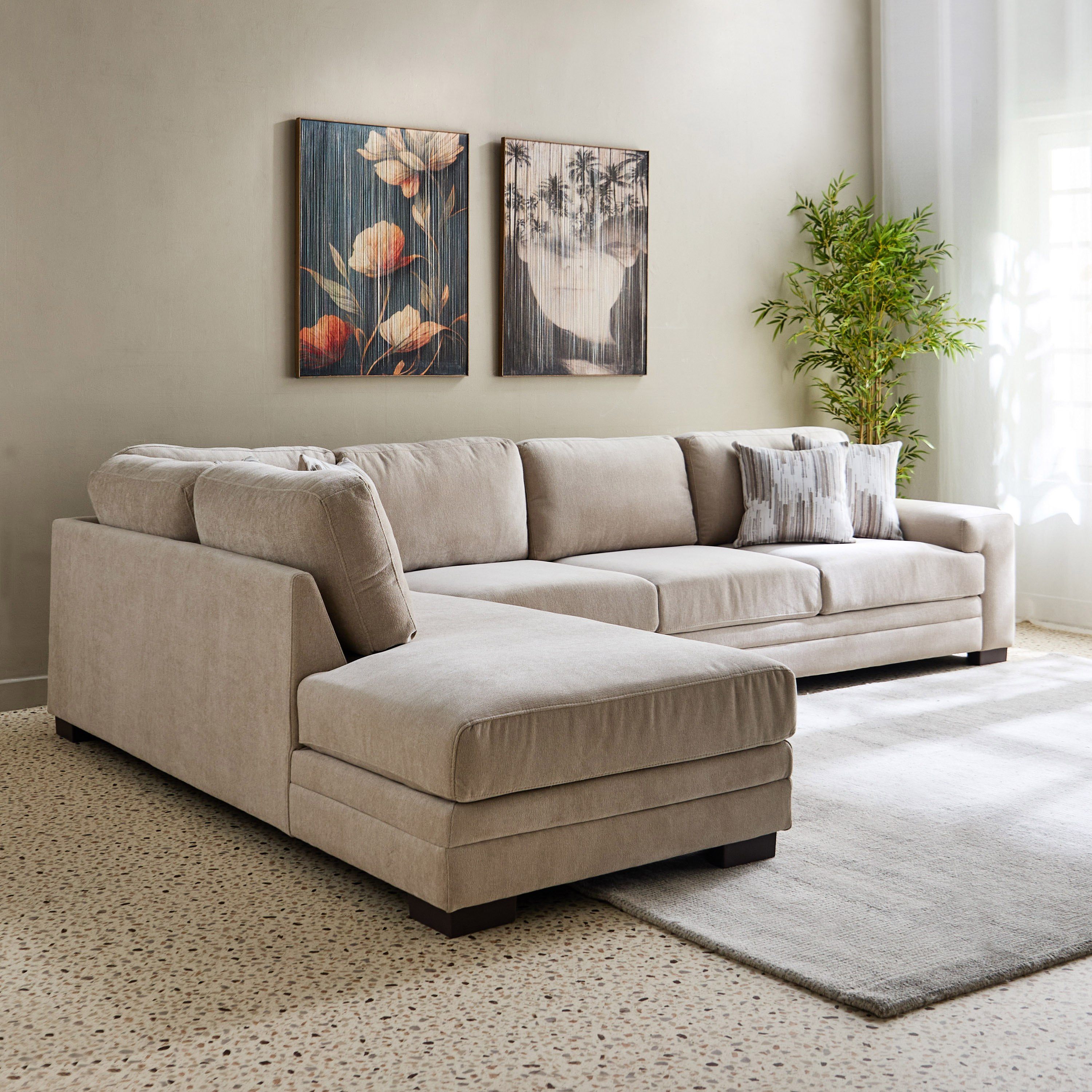 كنبة ركنية يسار قماش بـ5 مقاعد و4 وسائد من ريفيرا-hbxlivingroom-sofasandarmchairs-cornersofas-image-1