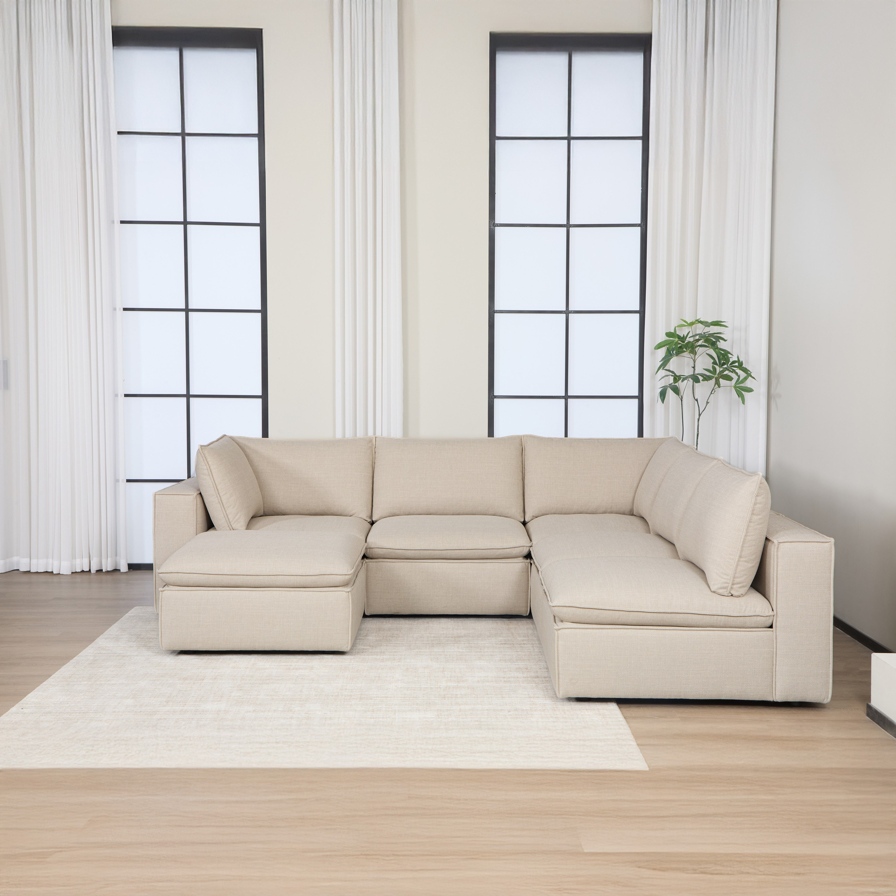 كنبة ركنية قماش 6 مقاعد مع وسادة ظهر من أوماها-hbxlivingroom-sofasandarmchairs-cornersofas-image-6