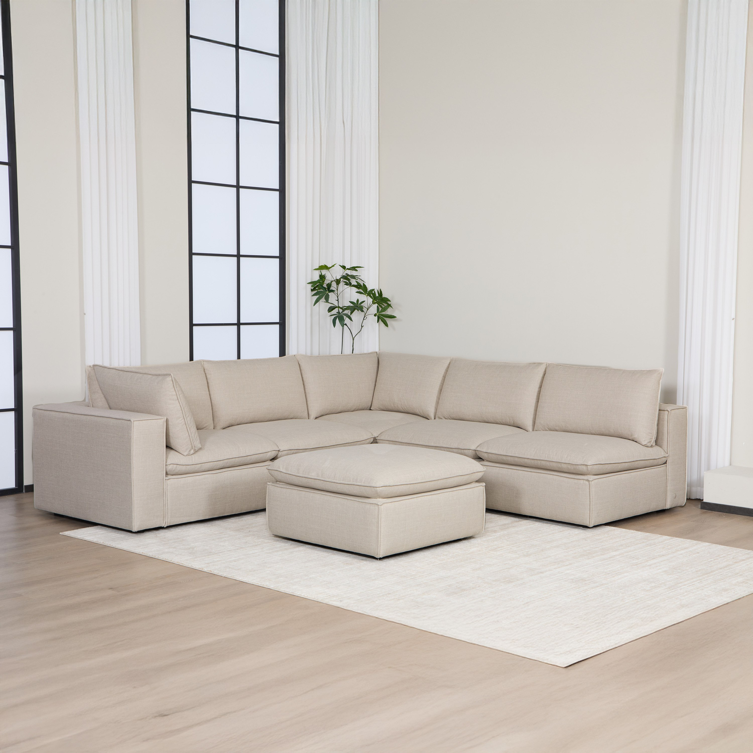 كنبة ركنية قماش 6 مقاعد مع وسادة ظهر من أوماها-hbxlivingroom-sofasandarmchairs-cornersofas-image-8
