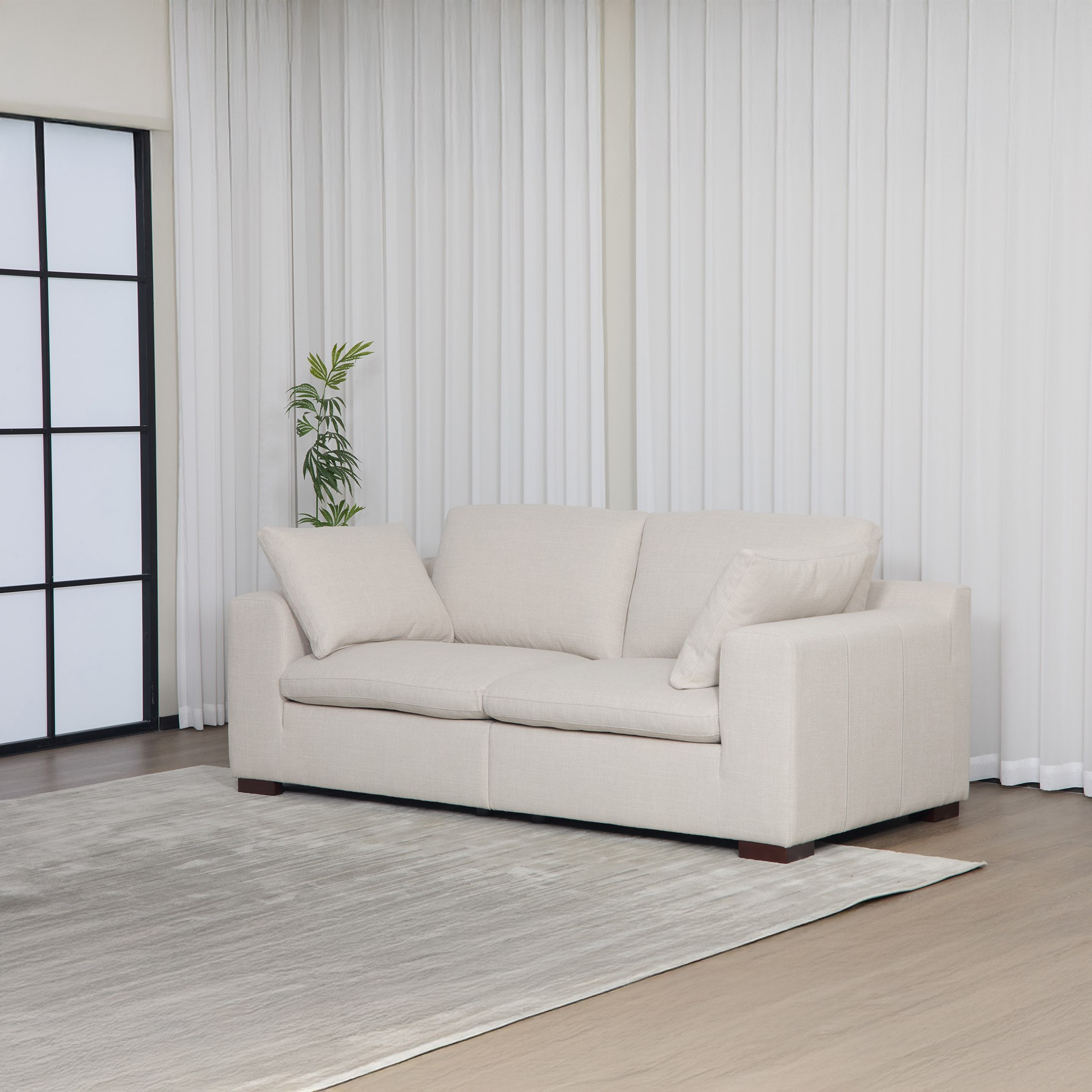 Victoria 3-Seater Fabric Sofa with 2 Arm Pillows-hbxlivingroom-sofasandarmchairs-sofas-image-1