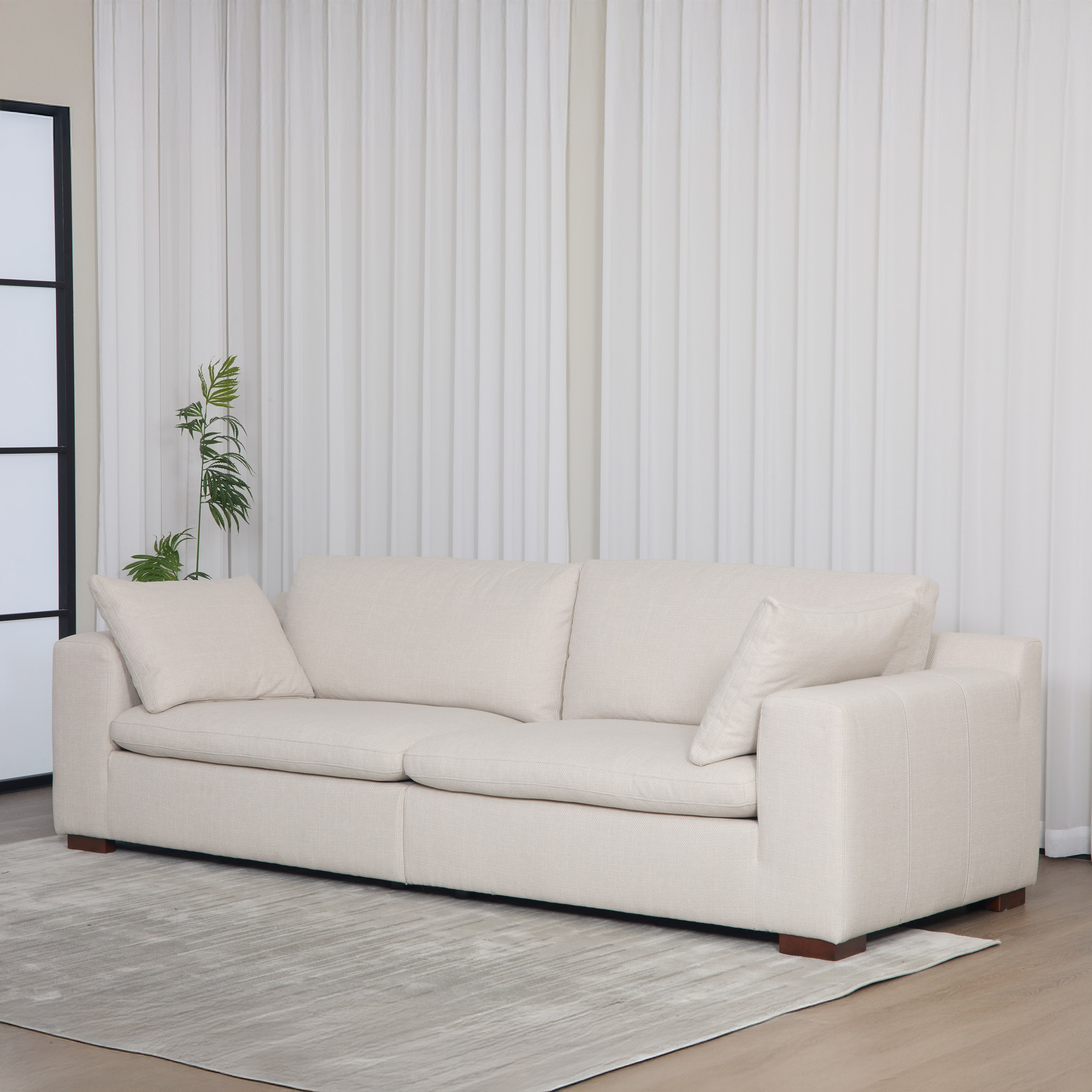 كنبة قماش 4 أشخاص مع وسادتين للذراع من فيكتوريا-hbxlivingroom-sofasandarmchairs-sofas-image-3