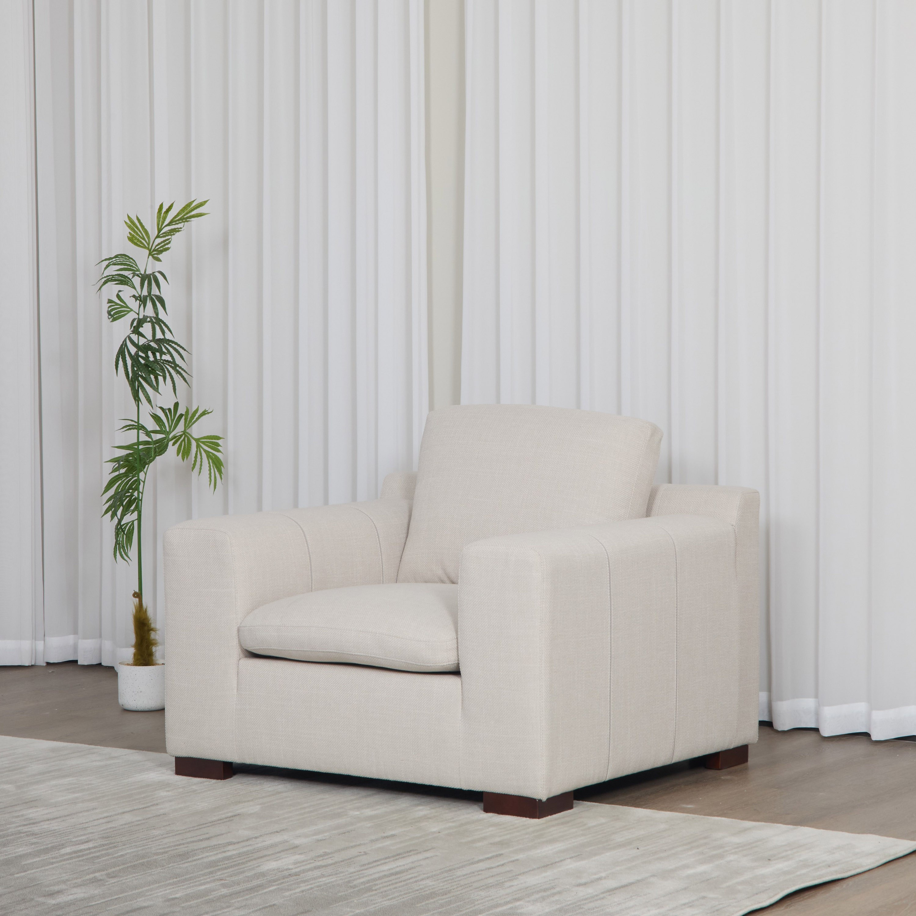 Victoria Fabric Armchair Sofa with 2 Arm Pillows-hbxlivingroom-sofasandarmchairs-sofas-image-1