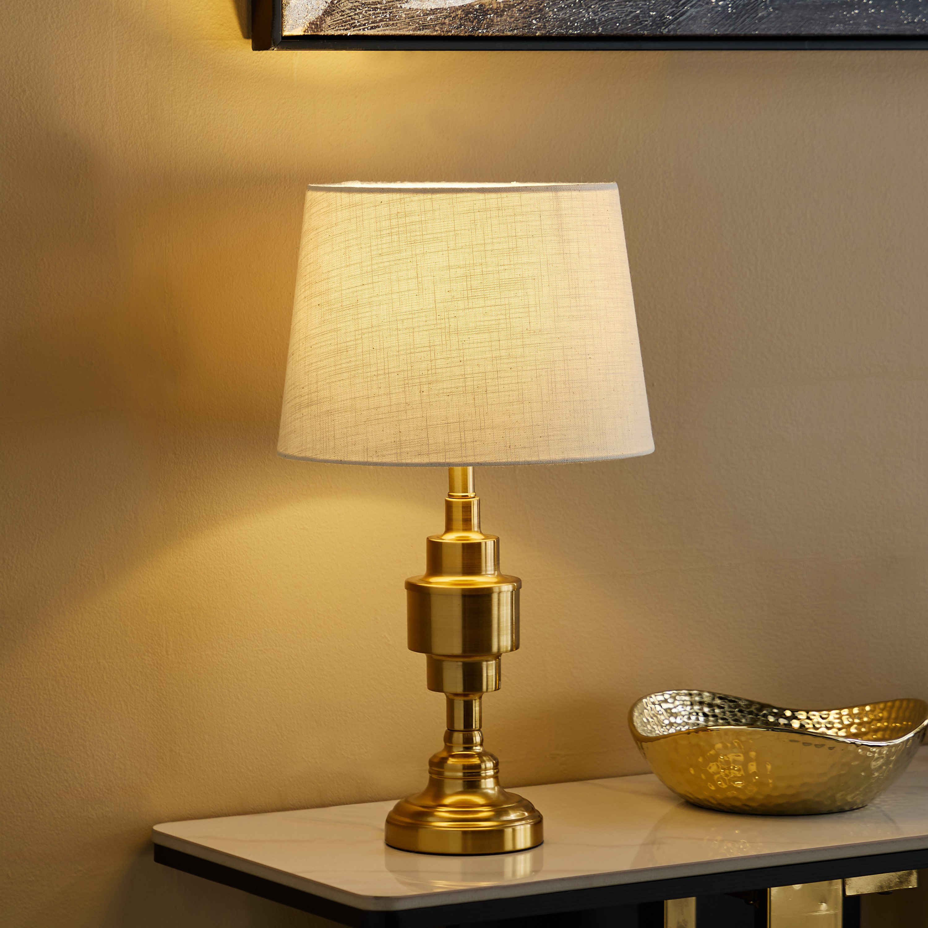 مصباح طاولة معدن بغطاء من الكتّان من رولينز كاسكي - 28×50 سم-PROMO_HB_AE_B1G1_250925-image-2