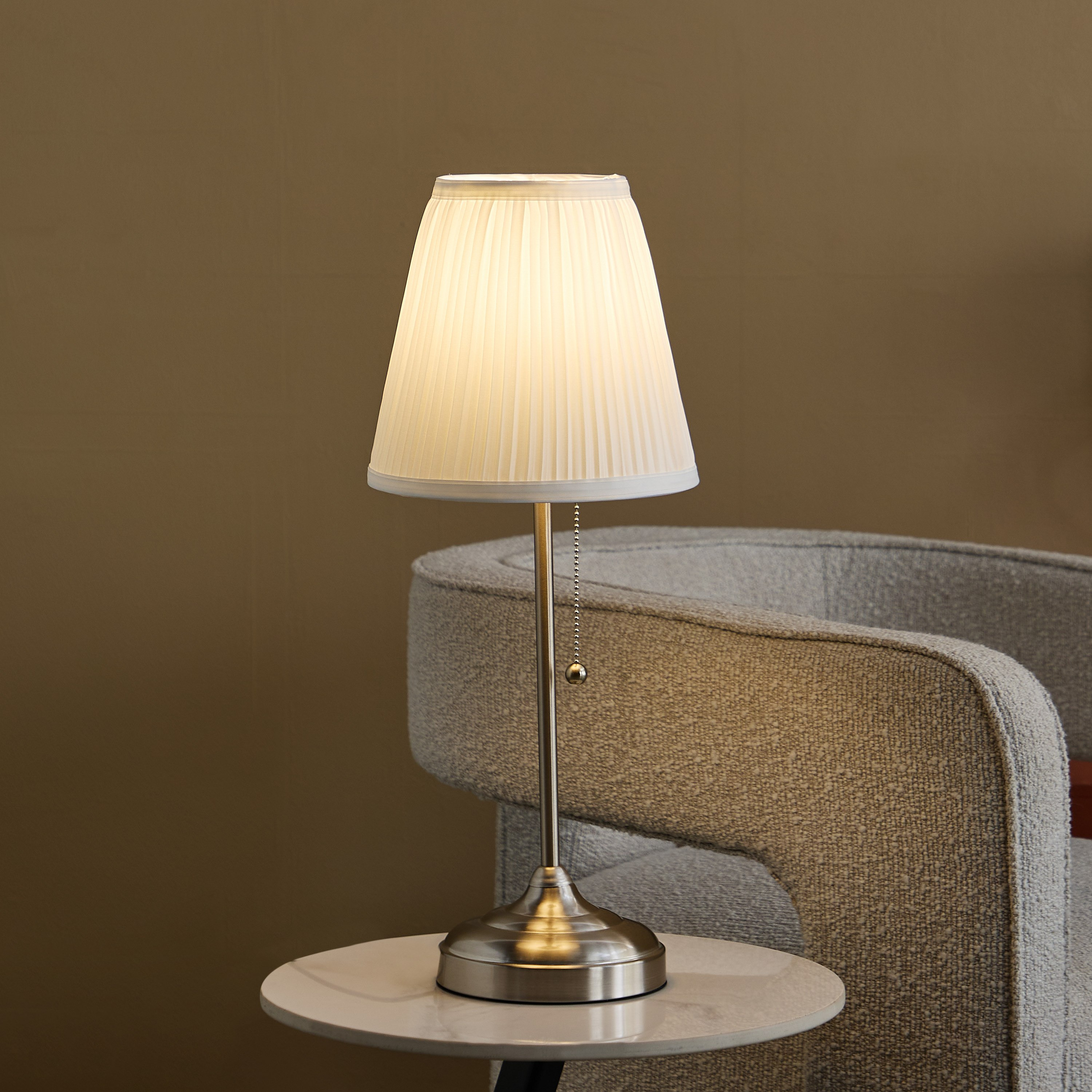 Rollins Caskey Metal Table Lamp with Pull Chain Switch and Pleated Shade - 22x55 cm-PROMO_HB_AE_B1G1_250925-image-2