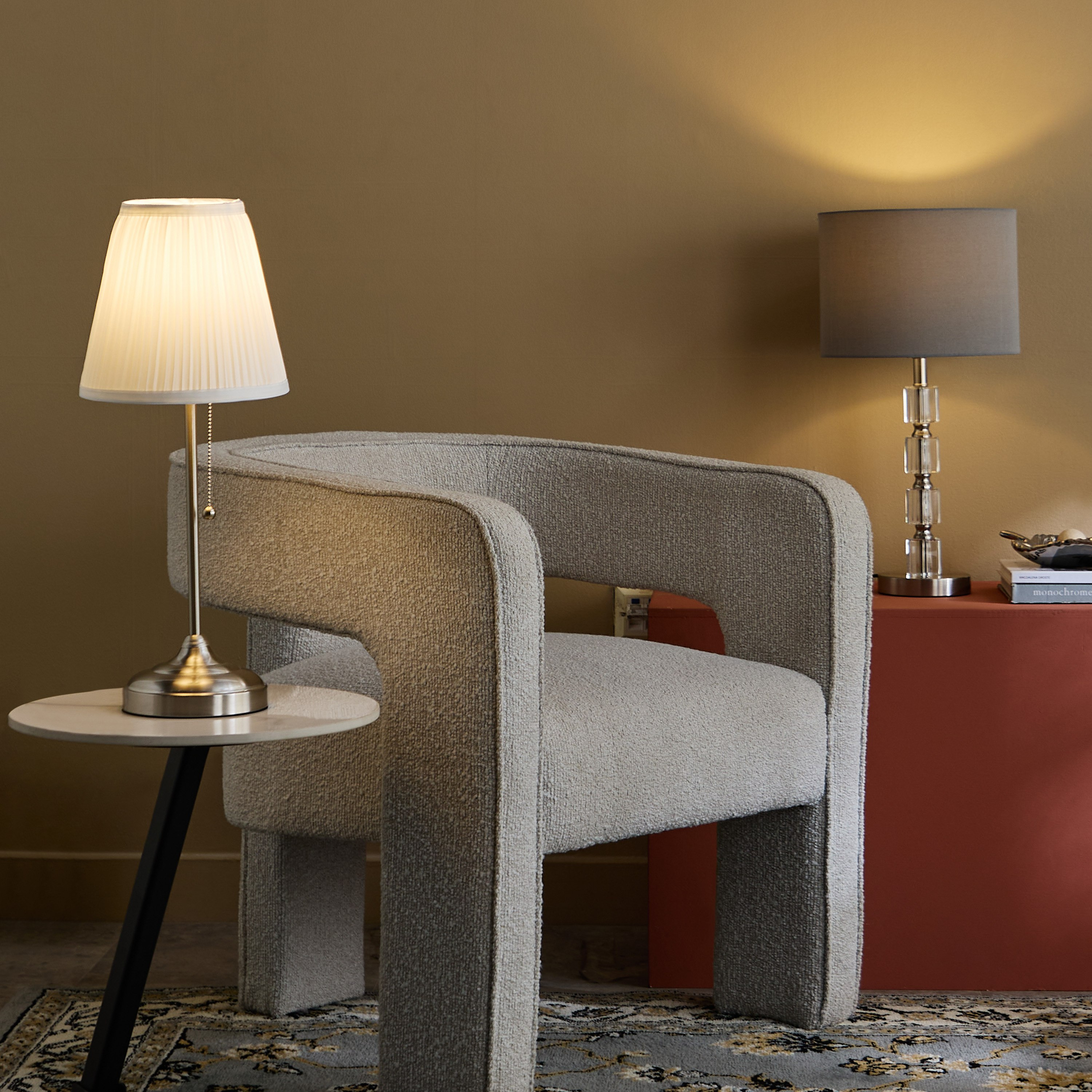 Rollins Caskey Metal Table Lamp with Pull Chain Switch and Pleated Shade - 22x55 cm-PROMO_HB_AE_B1G1_250925-image-4