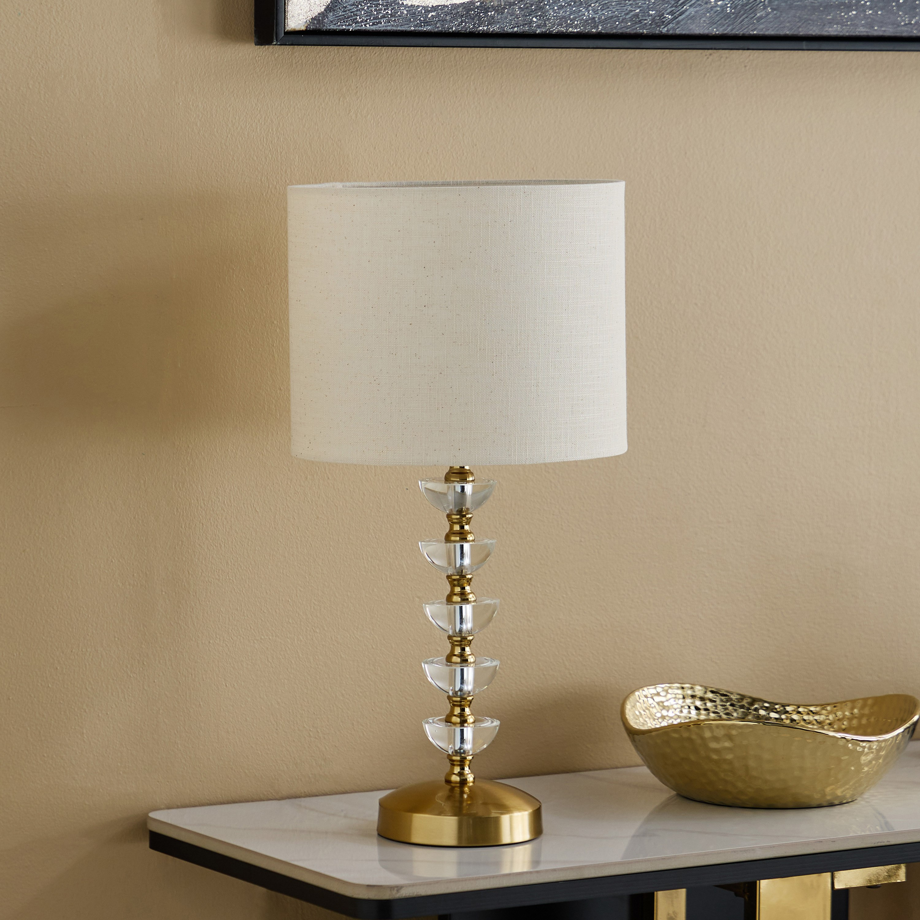 مصباح طاولة معدن بغطاء كتّان من رولينز كاسكي - 25x50 سم-PROMO_HB_AE_B1G1_250925-image-1