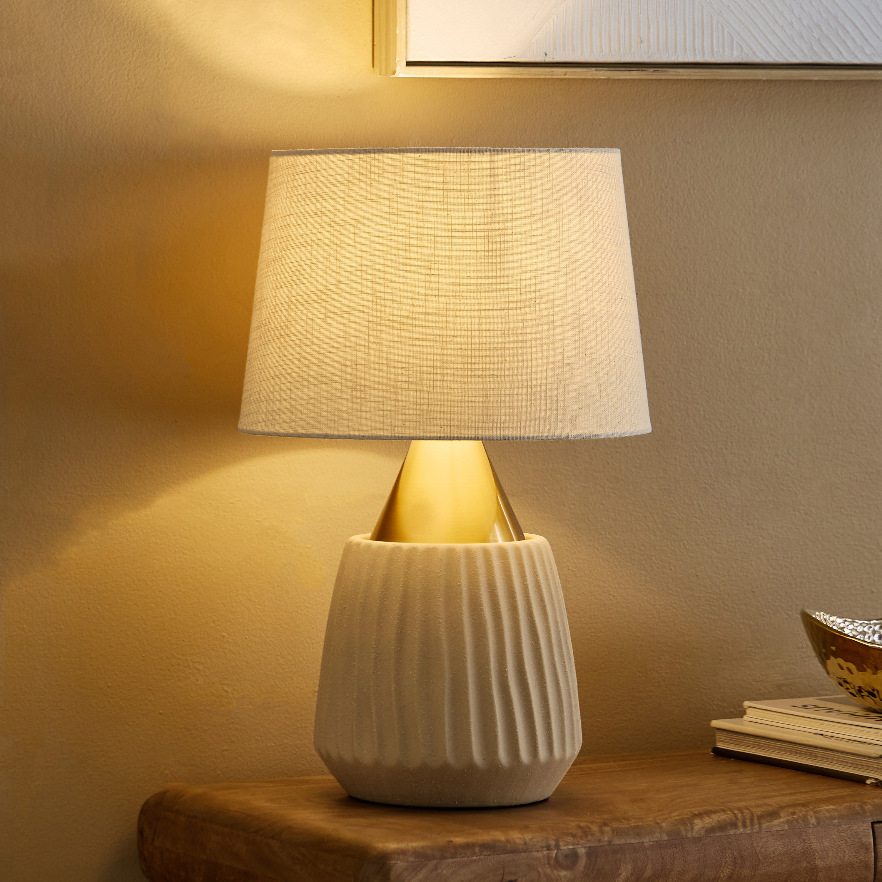 Rollins Caskey Metal and Ceramic Table Lamp with Linen Shade - 30x47 cm-PROMO_HB_AE_B1G1_250925-image-2