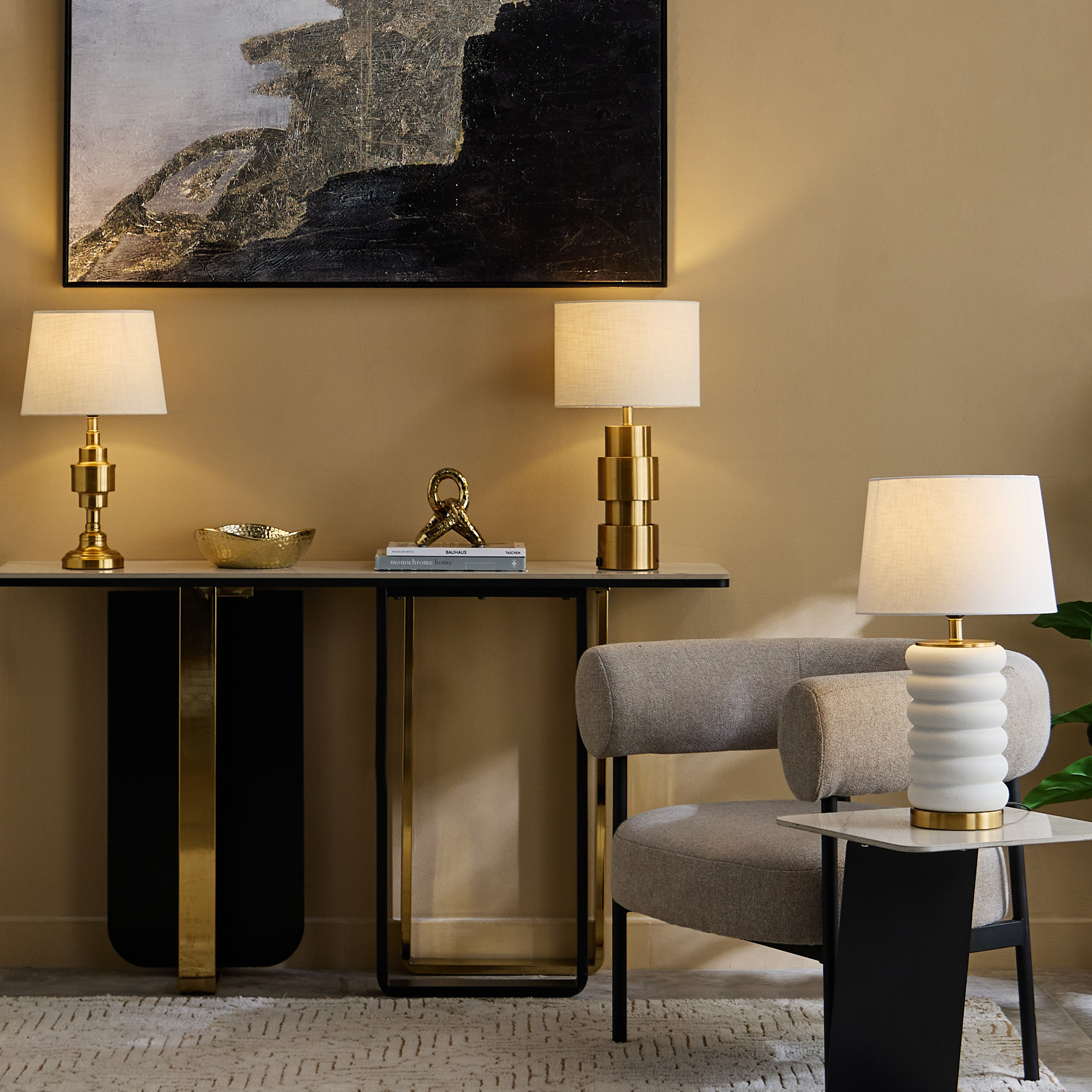 مصباح طاولة معدن بغطاء كتّان من رولينز كاسكي - 28x52  سم-PROMO_HB_AE_B1G1_250925-image-4