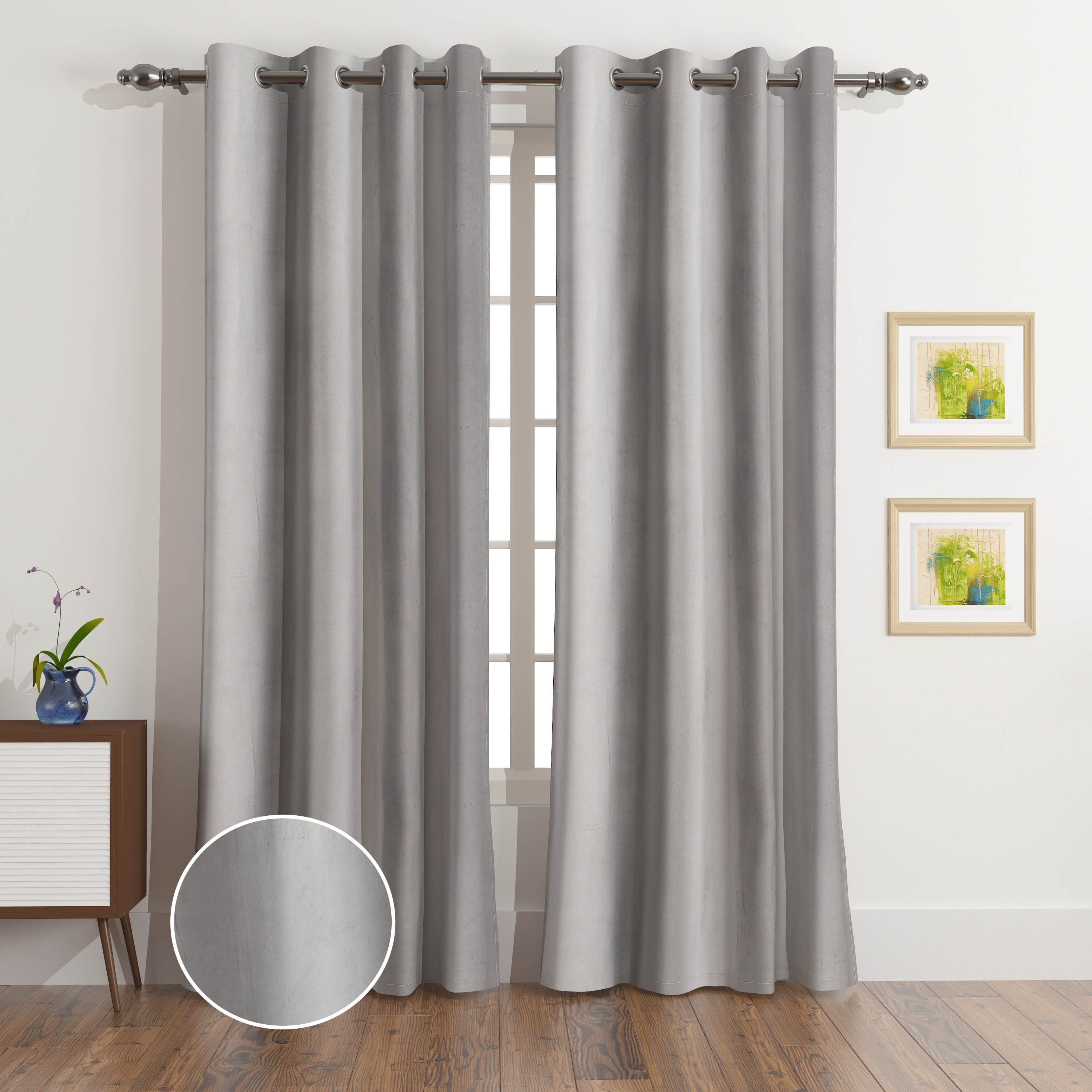 طقم ستائر مخملية طويلة جدًا بتعتيم جزئي قطعتين من دوف - 135×320 سم-hbxhomeware-hbxdecorandfurnishings-image-1