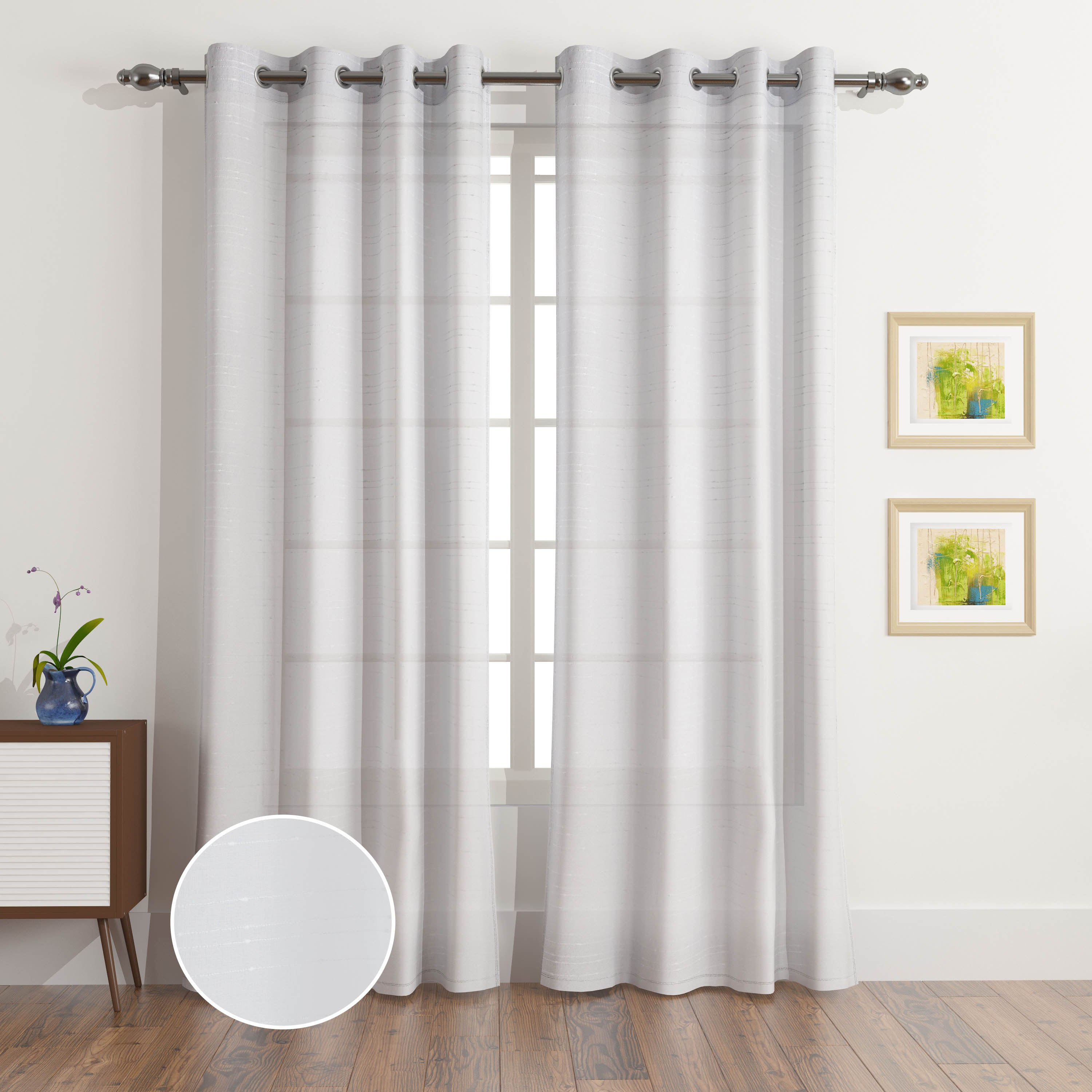 طقم ستائر شفافة طويلة جدًا من قطعتين من براكستون لينار - 140x320 سم-hbxhomeware-hbxlivingroom-image-1