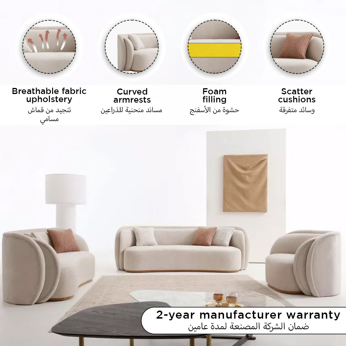 Adana 2-Seater Fabric Sofa with 2 Cushions-hbxlivingroom-sofasandarmchairs-sofas-image-8