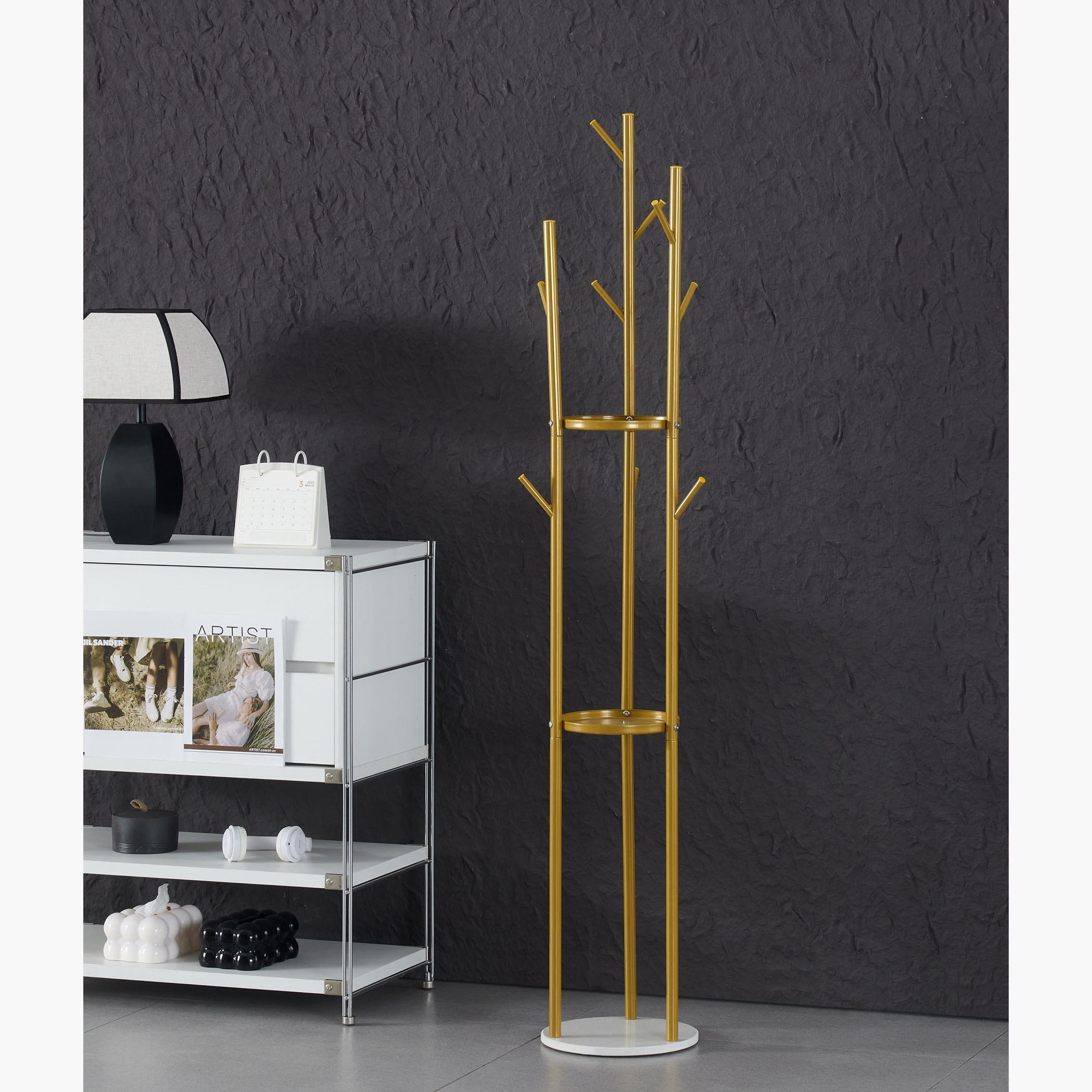 Eden Tall Hanger with Real Marble Base-hbxhomeware-bathandlaundry-clothesdryingracks-image-1