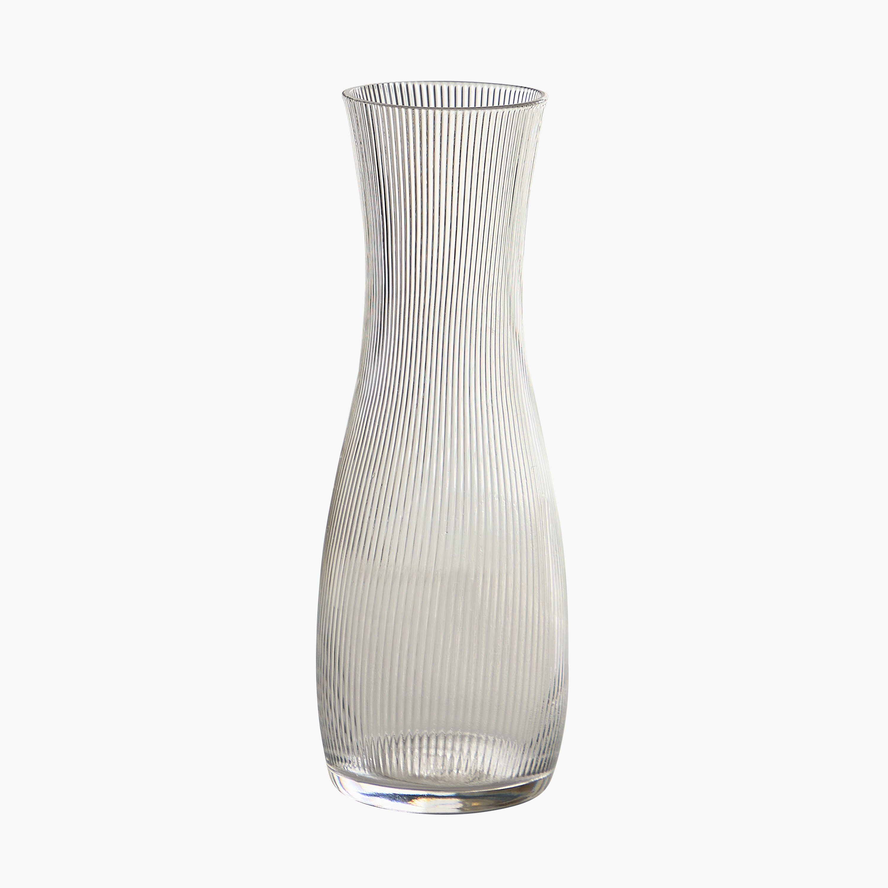 Atlanta Ribbed Clear Glass Vase - 11x30 cm-hbxbedroom-decorandaccessories-vases-image-5