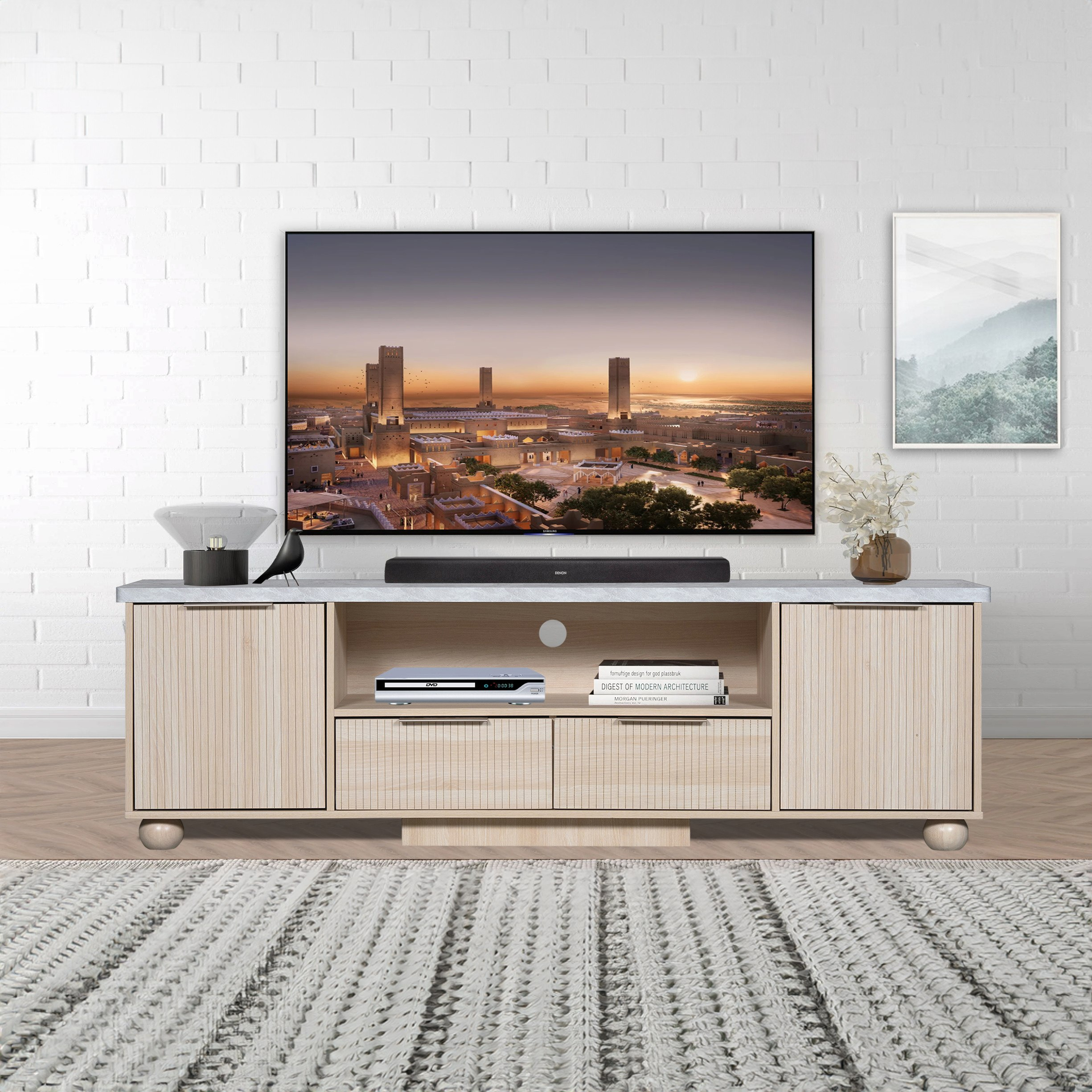 Island TV Unit for TV's upto 70 inches with  2-Door and 2-Drawer-hbxlivingroom-mediaunitsandstorage-tvunits-image-1