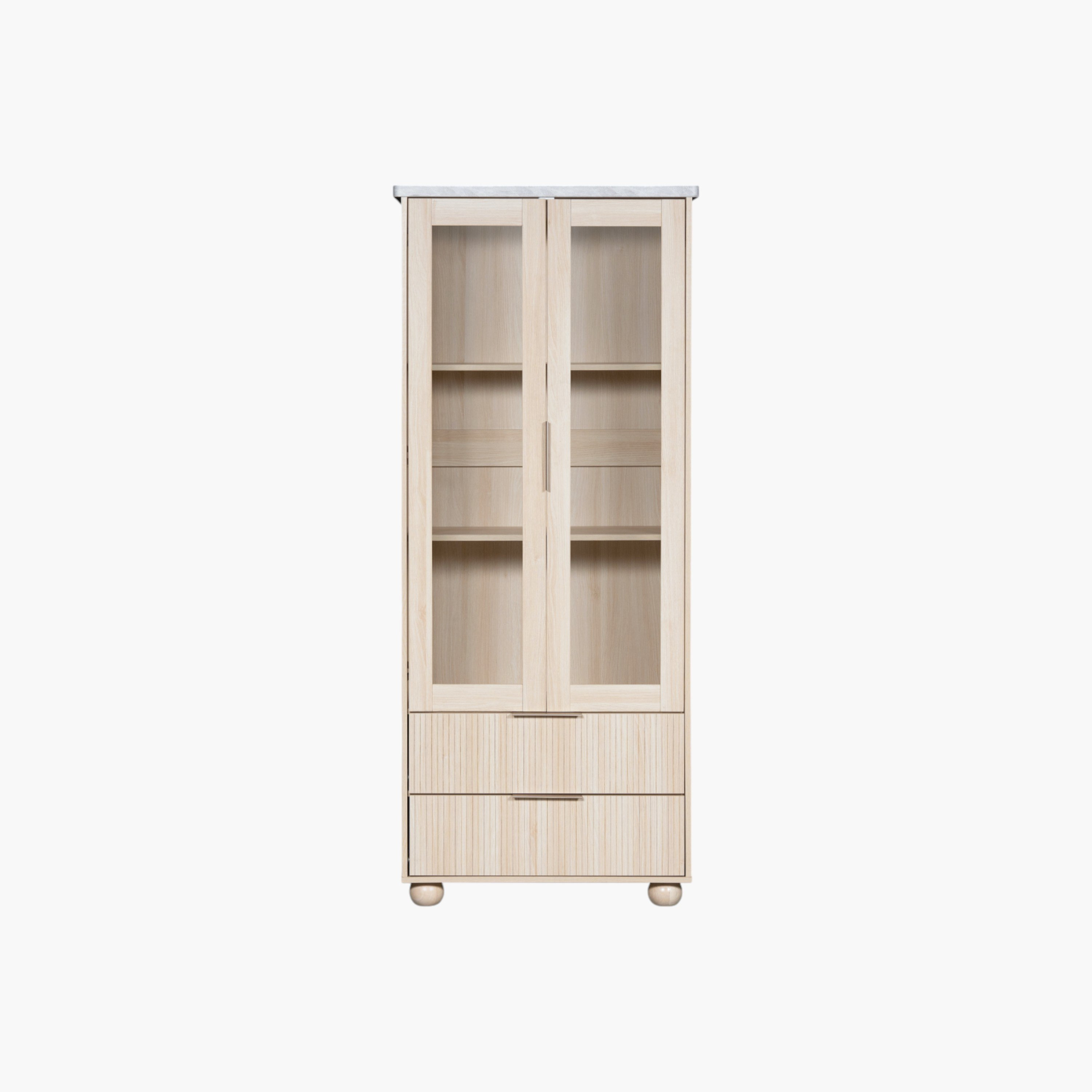 Island Display Cabinet Bookcase with 2 Drawers-hbxfurniture-office-bookcases-image-2