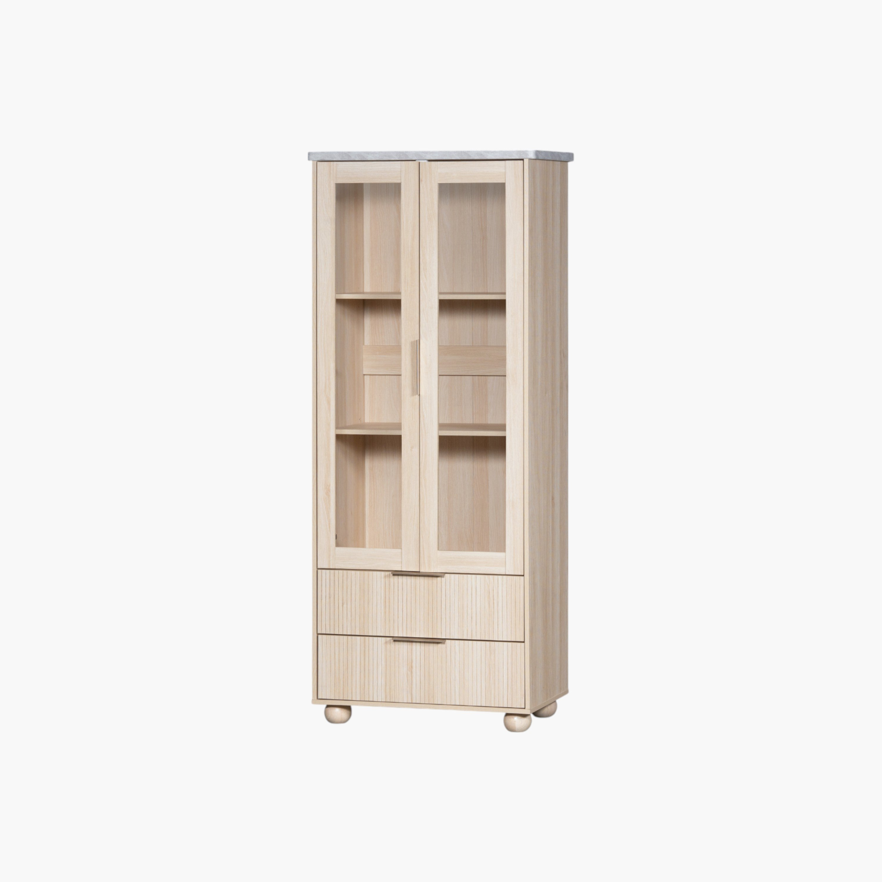Island Display Cabinet Bookcase with 2 Drawers-hbxfurniture-office-bookcases-image-4
