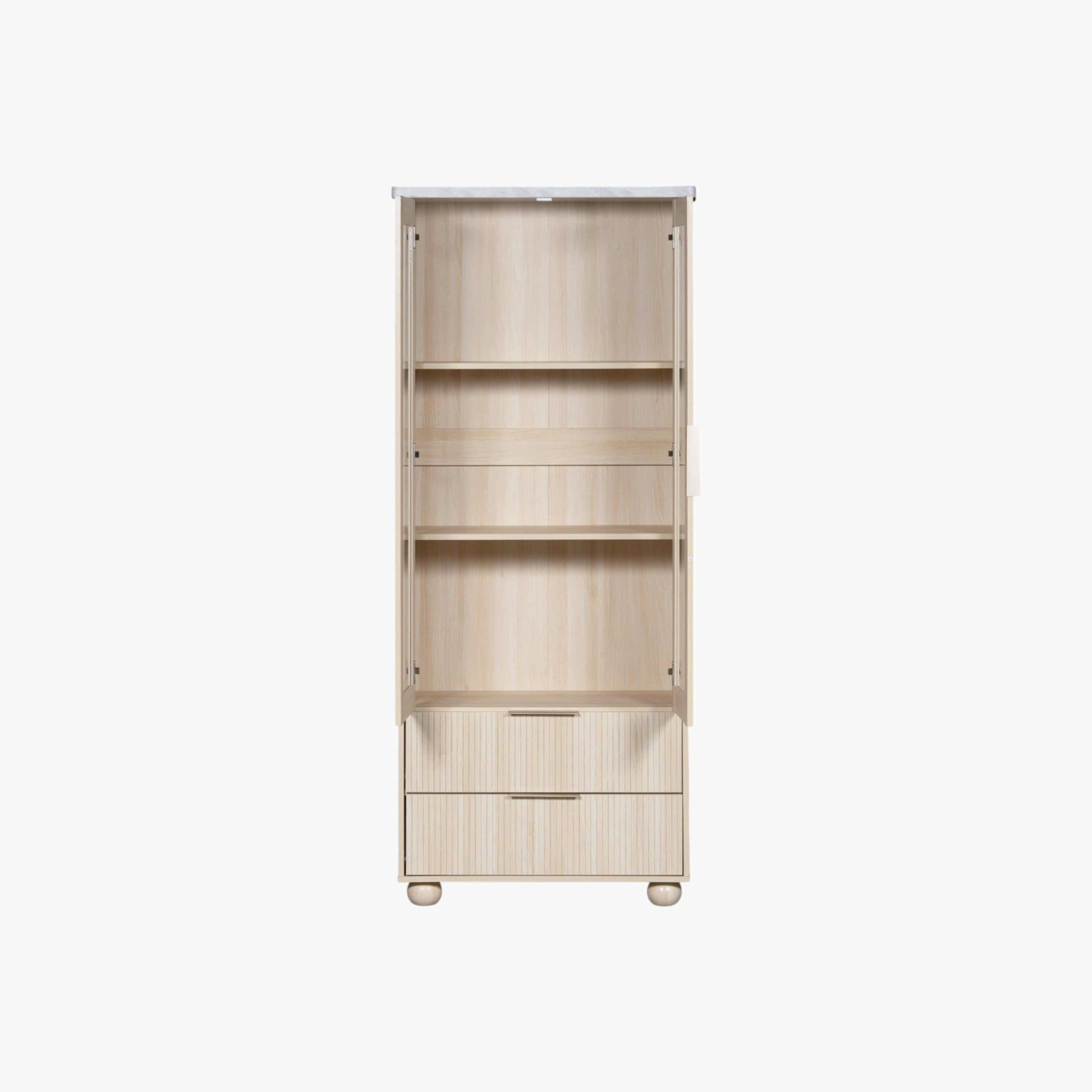 Island Display Cabinet Bookcase with 2 Drawers-hbxfurniture-office-bookcases-image-5