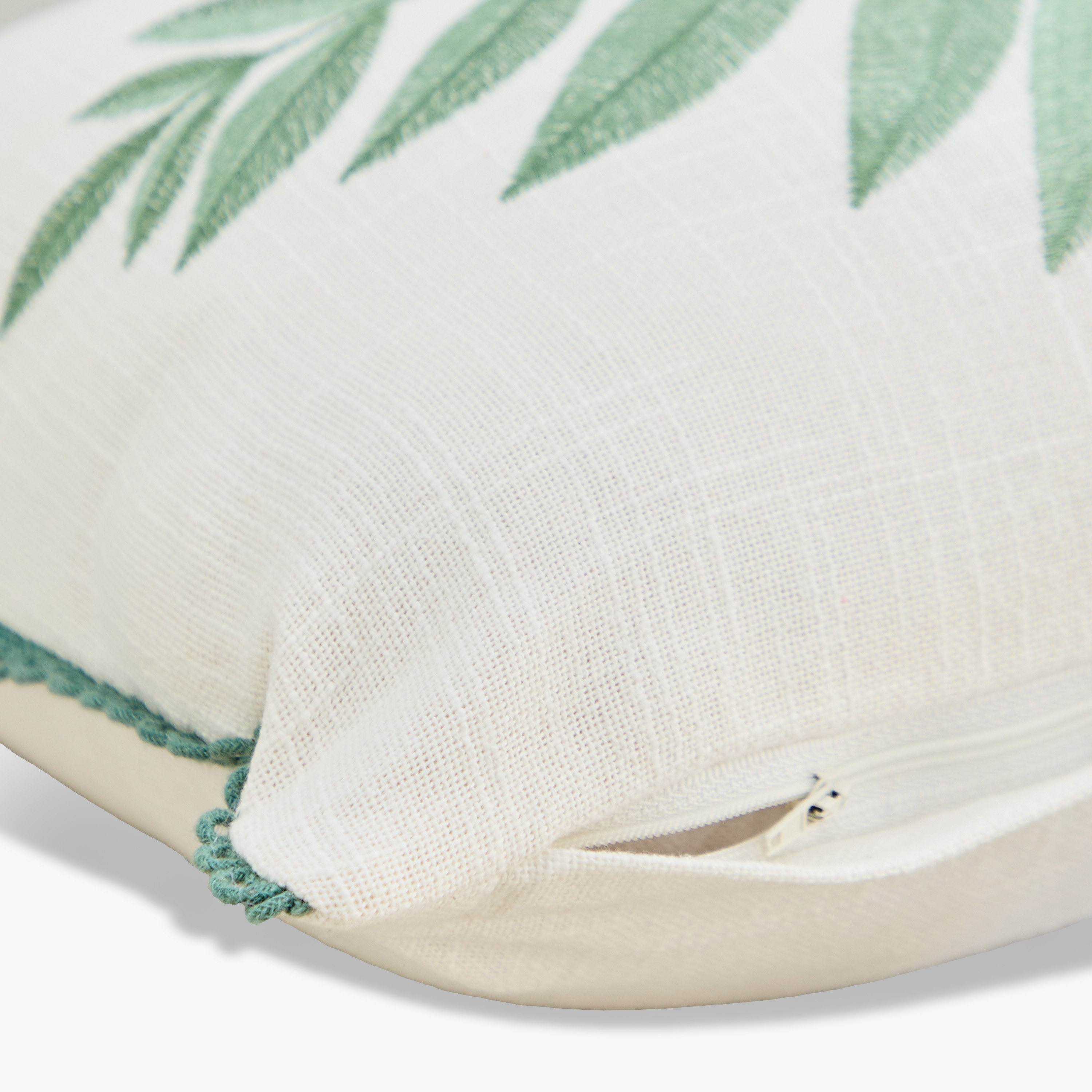 Fernora Embroidered Leaf Filled Cushion - 30x50 cm-hbxhomeware-hbxbedroom-image-3