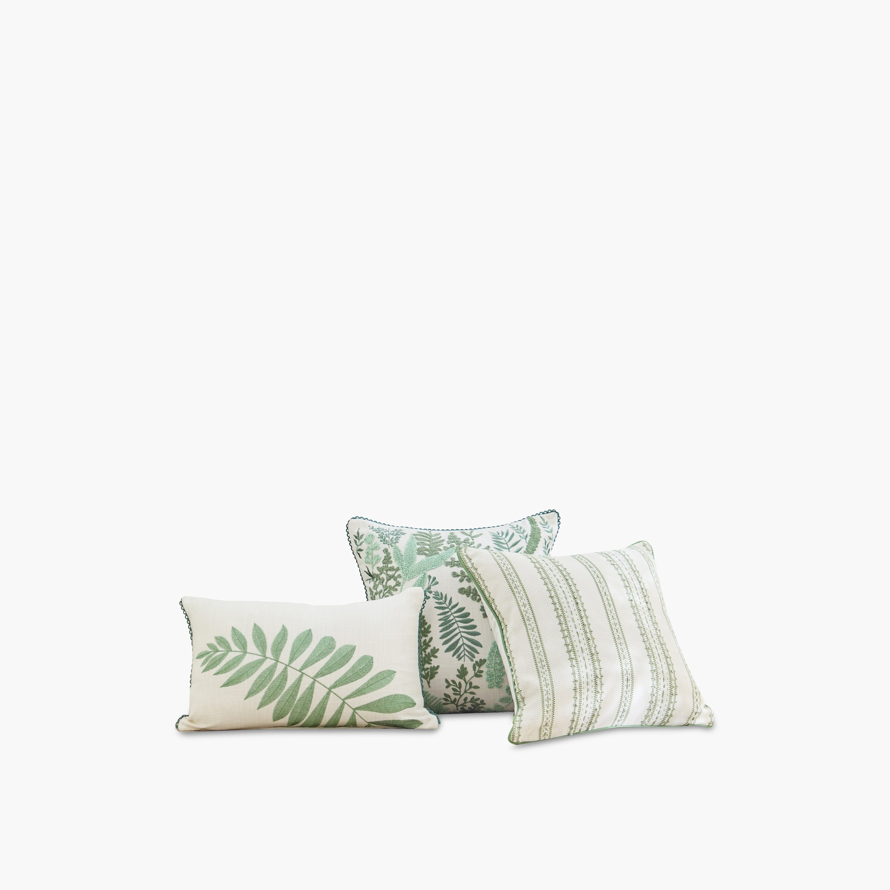 Fernora Embroidered Leaf Filled Cushion - 30x50 cm-hbxhomeware-hbxbedroom-image-4