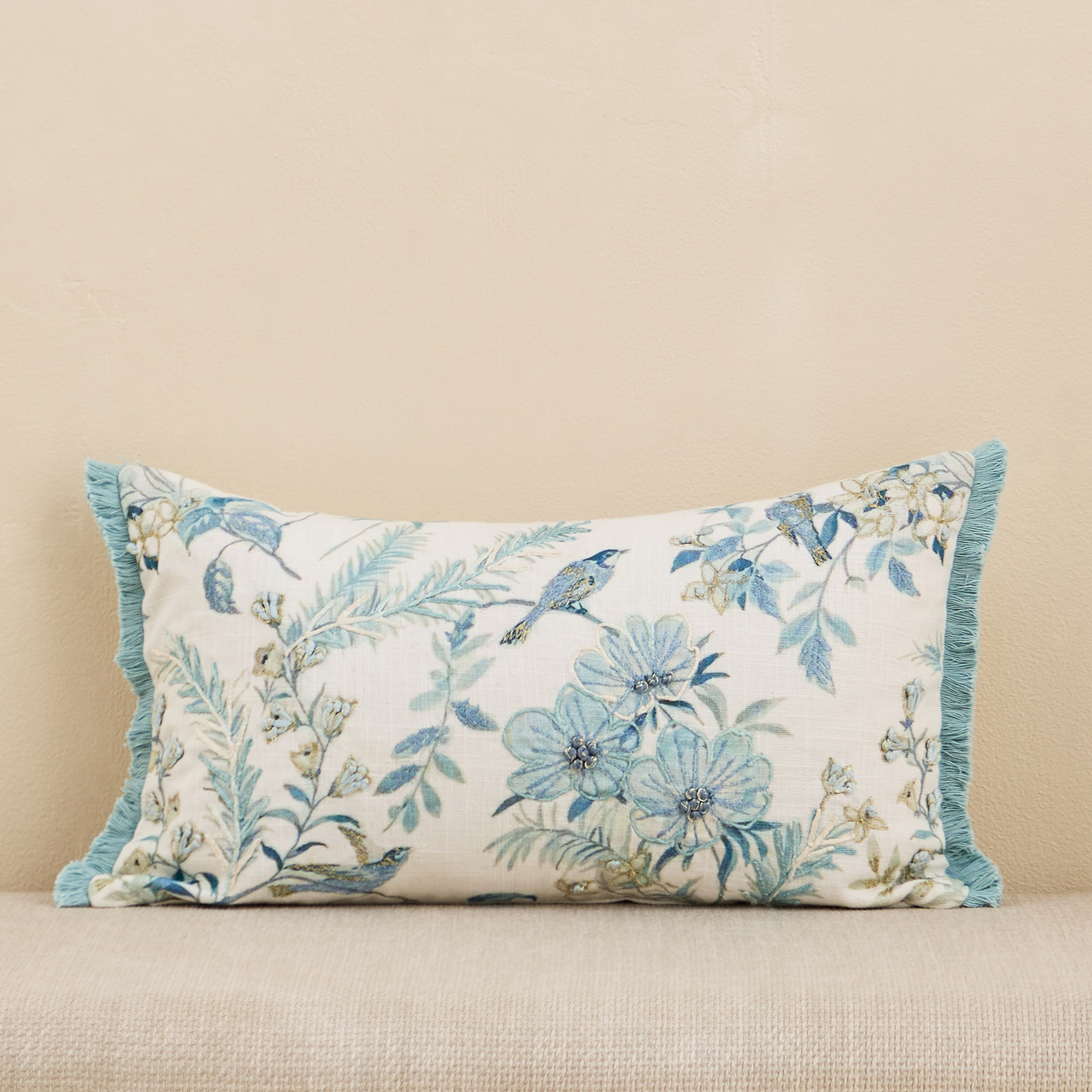 وسادة بتطريز طائر من بلوسفيرا - 30x50 سم-hbxhomeware-hbxbedroom-image-1