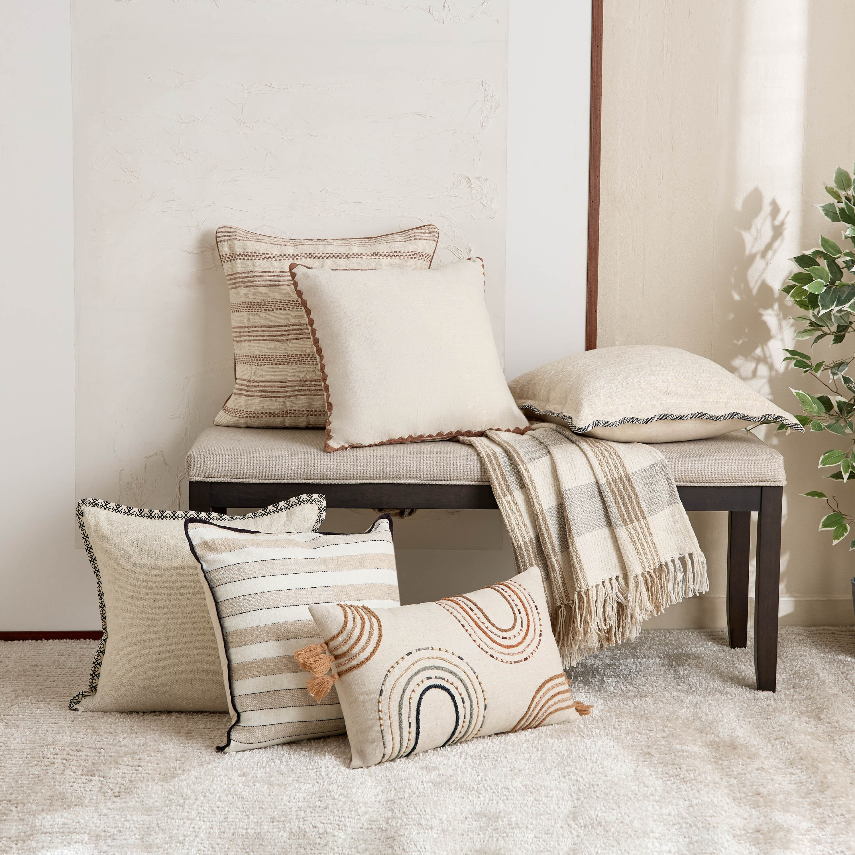 Arterra Tassel Dori Embroidered Filled Cushion - 35x60 cm-hbxhomeware-hbxkidsandyouth-image-4