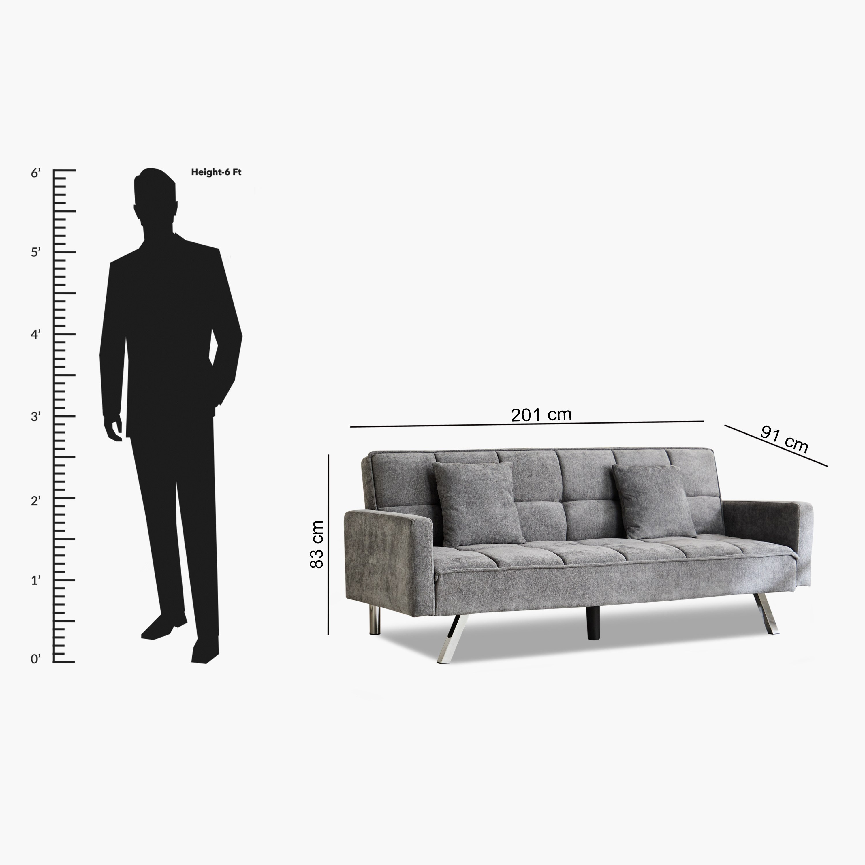 Movo Palmer 3-Seater Fabric Sofa Bed with 2 Cushions-hbxfurniture-sofasandarmchairs-sofabeds-image-13