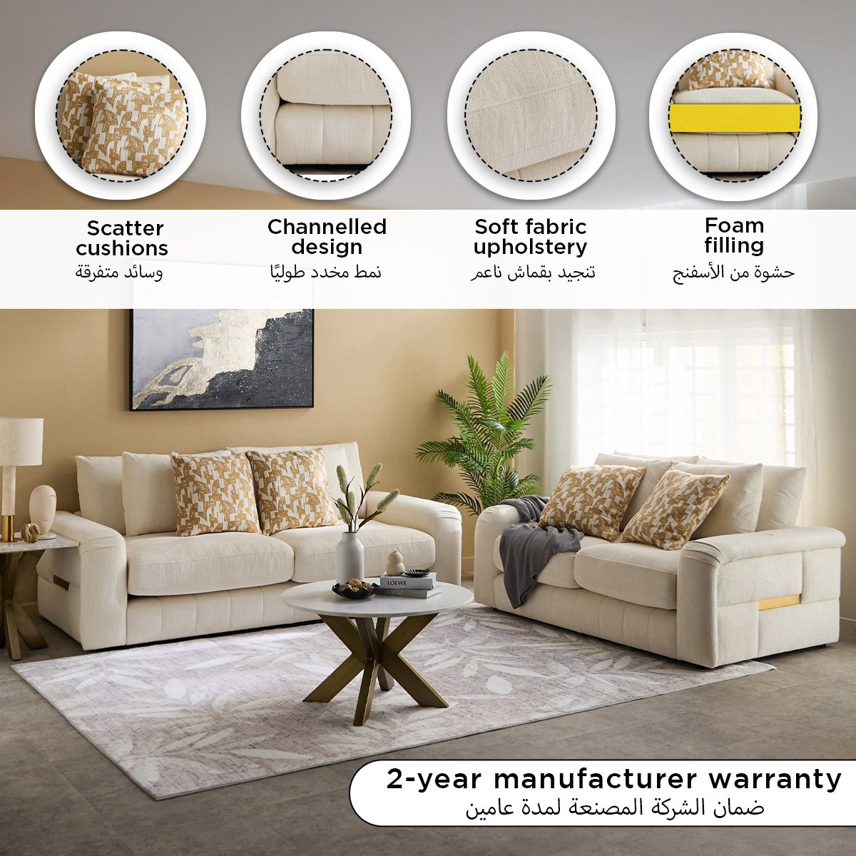 Diego 2-Seater Fabric Sofa with 2 Cushions-hbxlivingroom-sofasandarmchairs-sofas-image-12