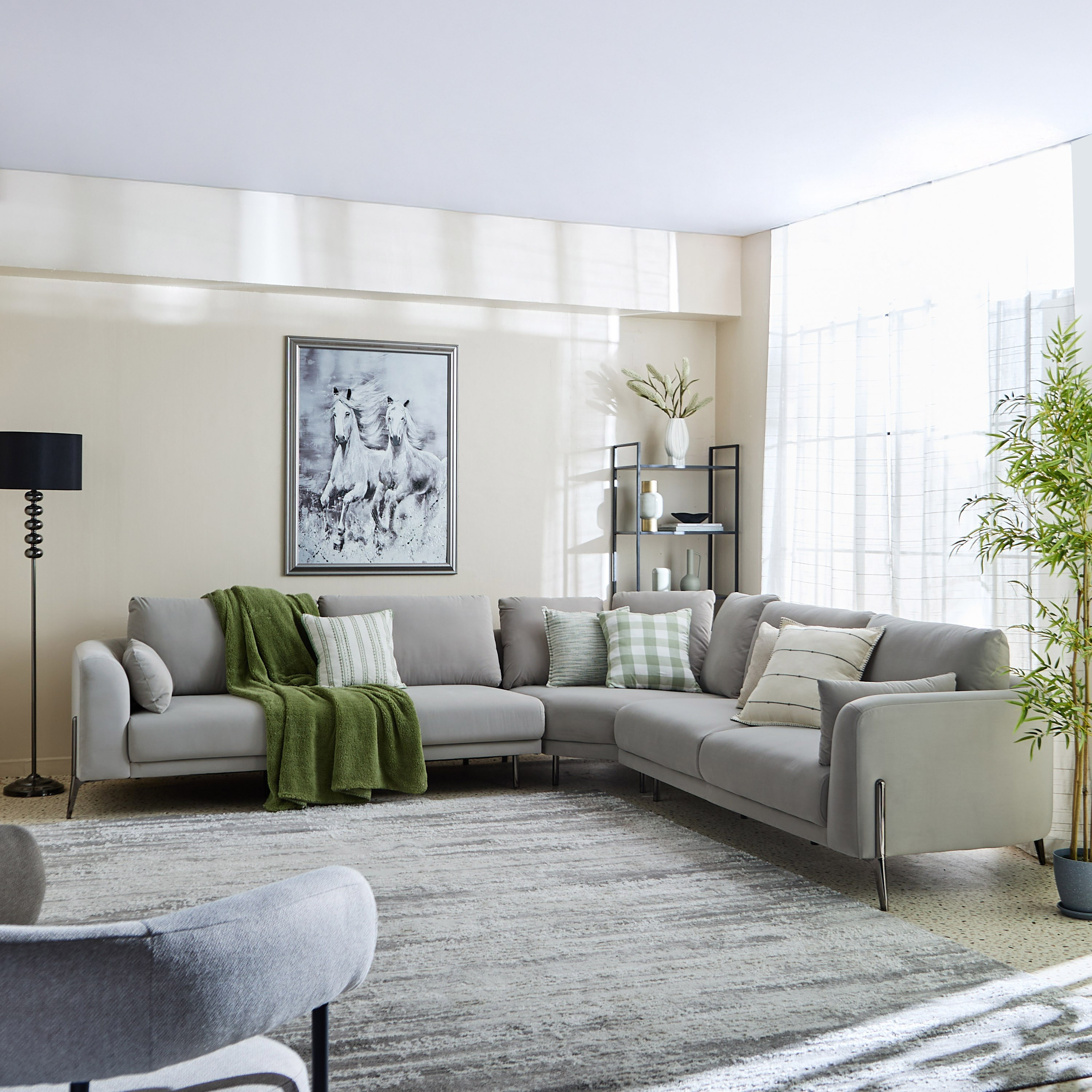 Zurich 5-Seater Fabric Sectional Corner Sofa with 2 Cushions-hbxlivingroom-sofasandarmchairs-cornersofas-image-10