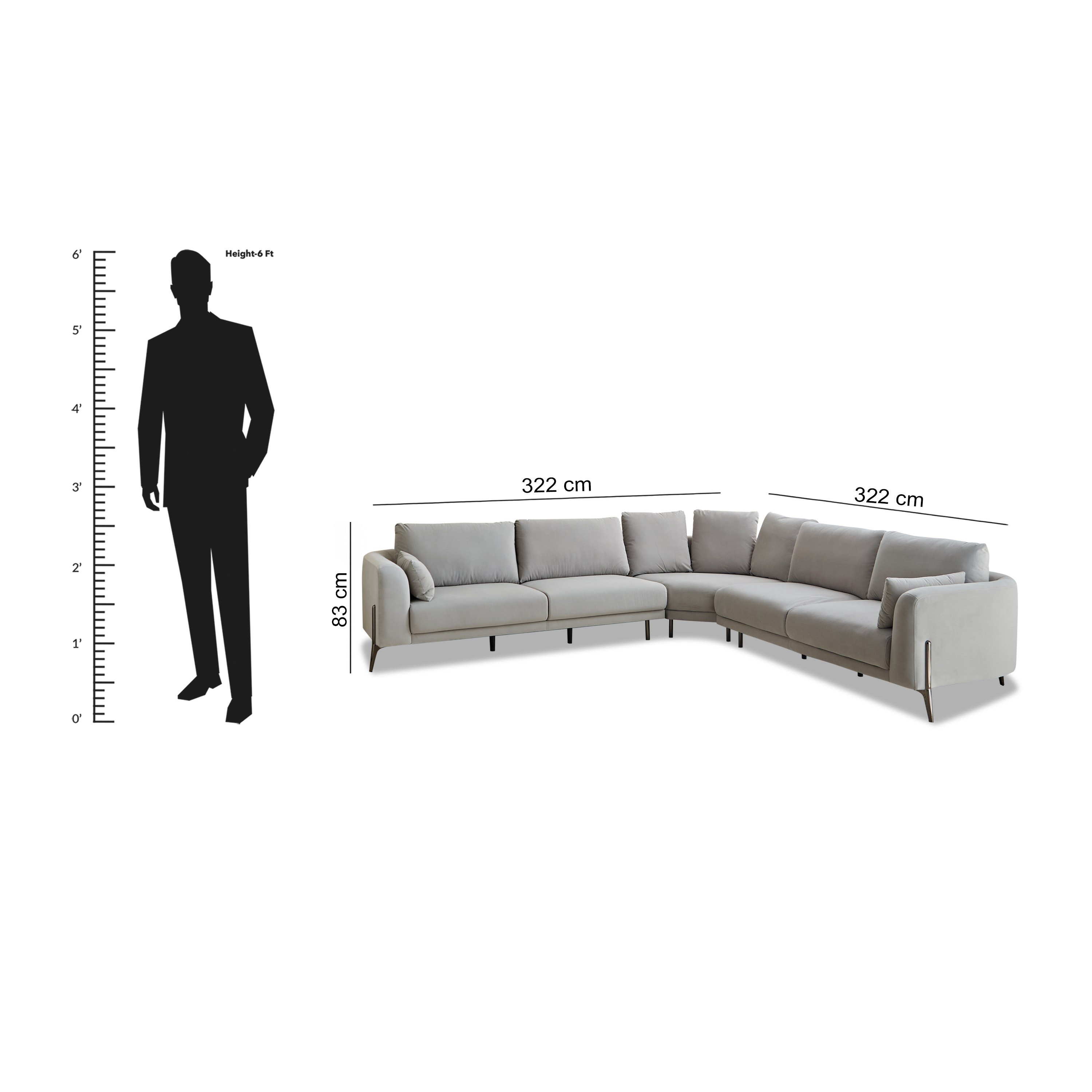Zurich 5-Seater Fabric Sectional Corner Sofa with 2 Cushions-hbxlivingroom-sofasandarmchairs-cornersofas-image-12