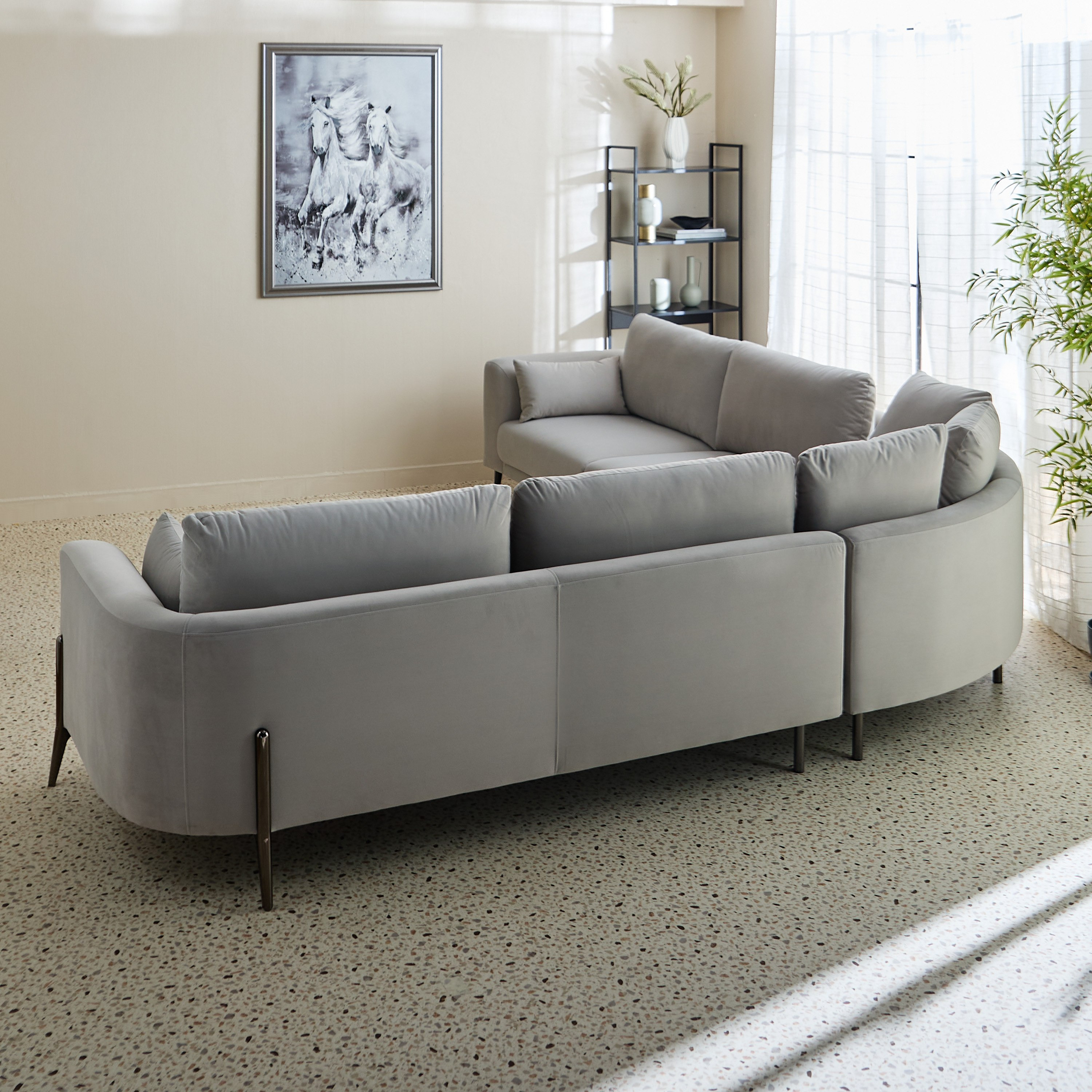 Zurich 5-Seater Fabric Sectional Corner Sofa with 2 Cushions-hbxlivingroom-sofasandarmchairs-cornersofas-image-3