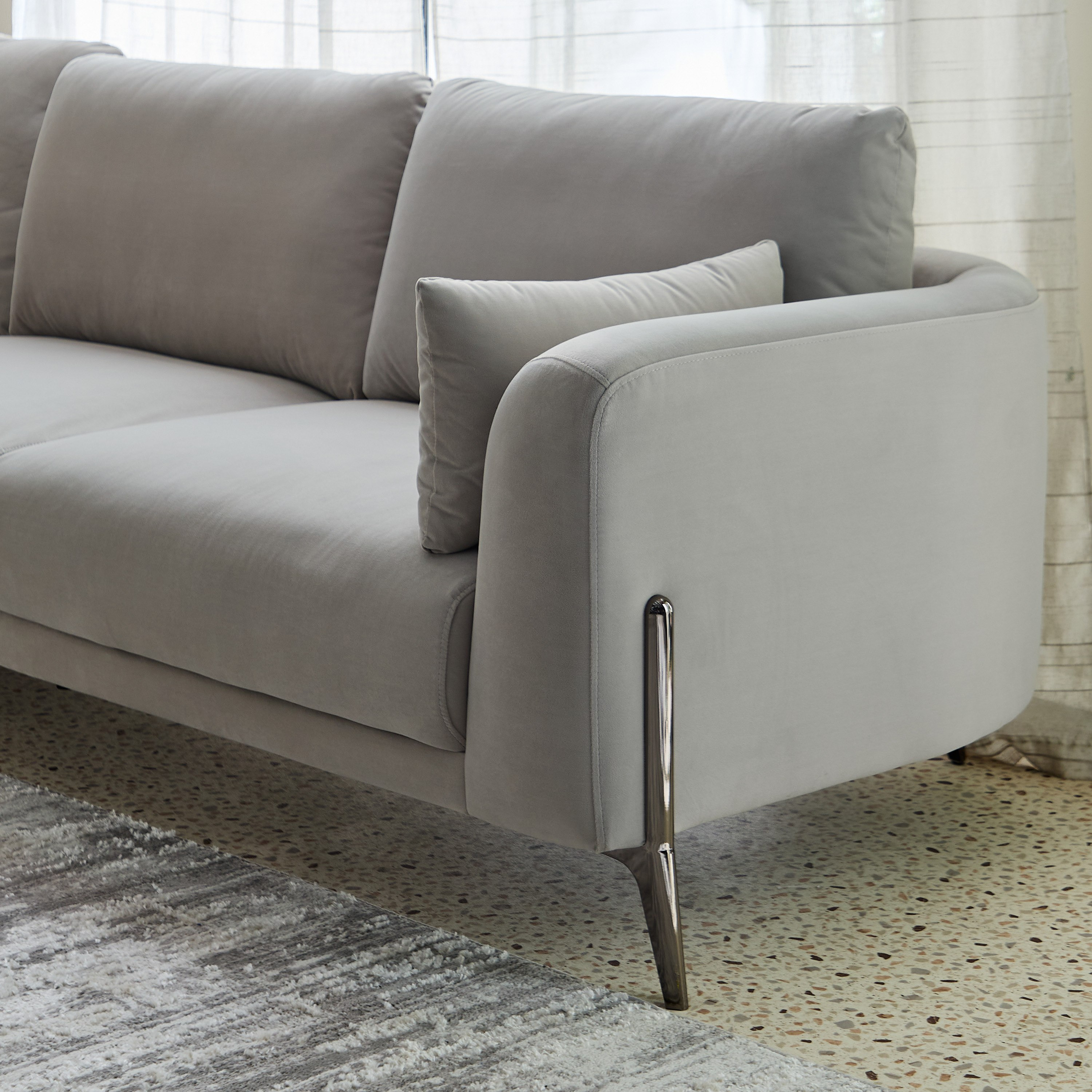 Zurich 5-Seater Fabric Sectional Corner Sofa with 2 Cushions-hbxlivingroom-sofasandarmchairs-cornersofas-image-5