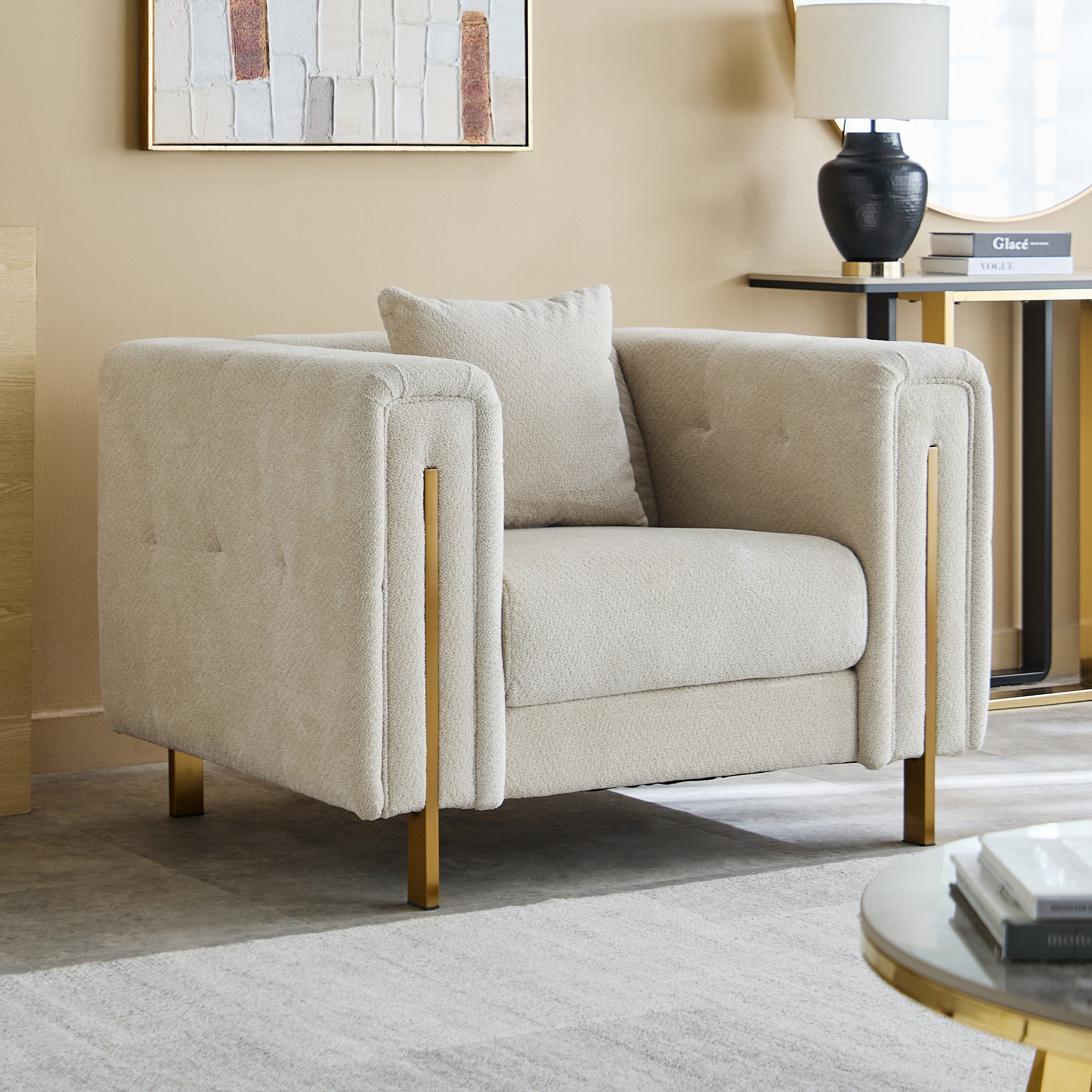Glisten NXT Armchair Fabric Sofa with Cushion-hbxlivingroom-sofasandarmchairs-sofas-image-1