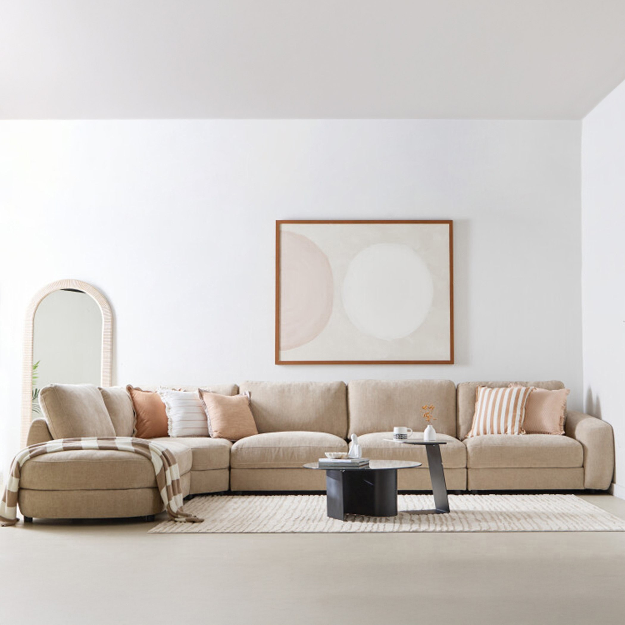 كنبة ركنية يسار مقسمة 6 مقاعد قماش من بالينسيا-hbxfurniture-livingroom-sofasandsofasets-image-1