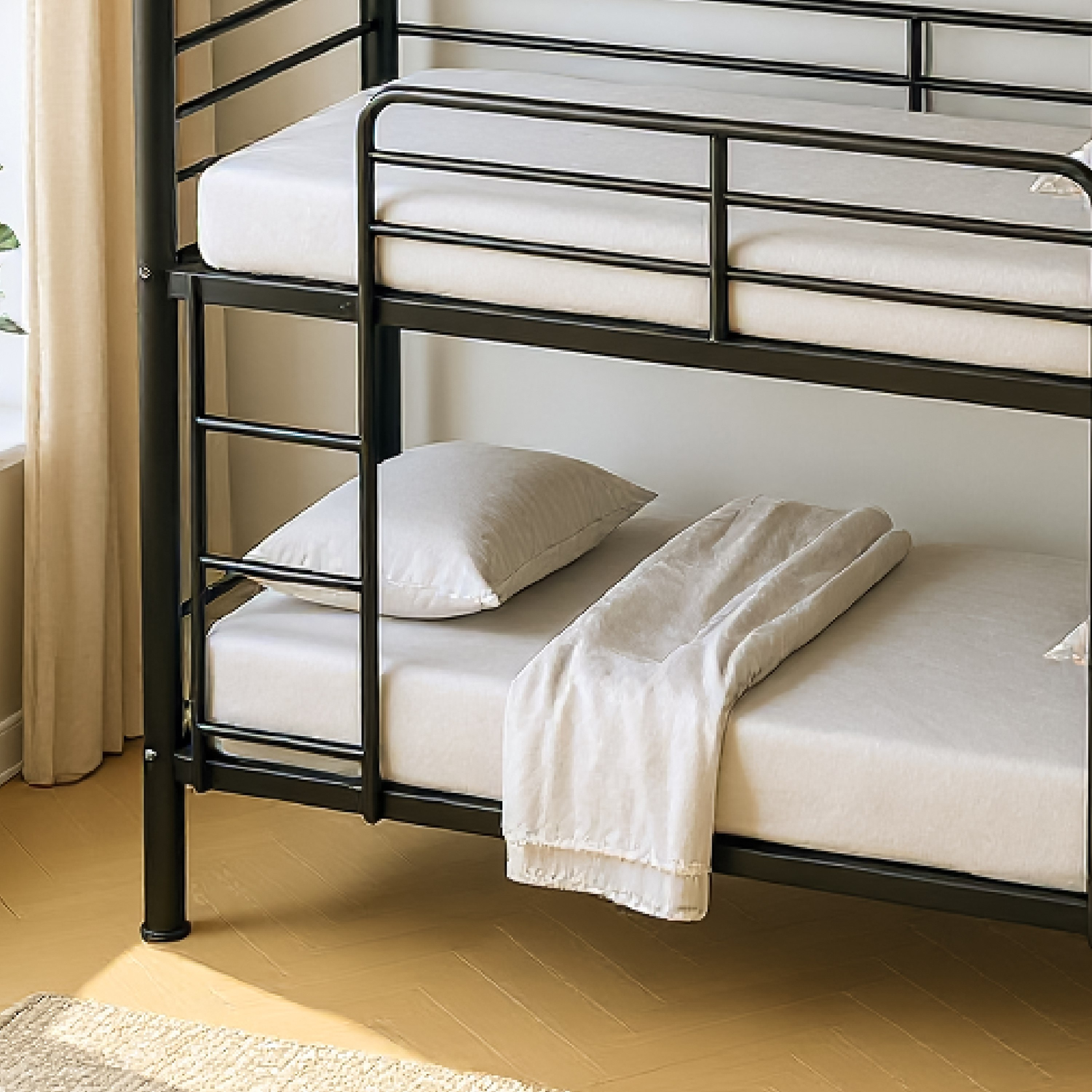 Movo Coda Triple Bunk Metal Single Bed With Ladder - 90x200 cm-hbxkidsandyouth-bedsandbedsets-bunkbeds-single-image-6
