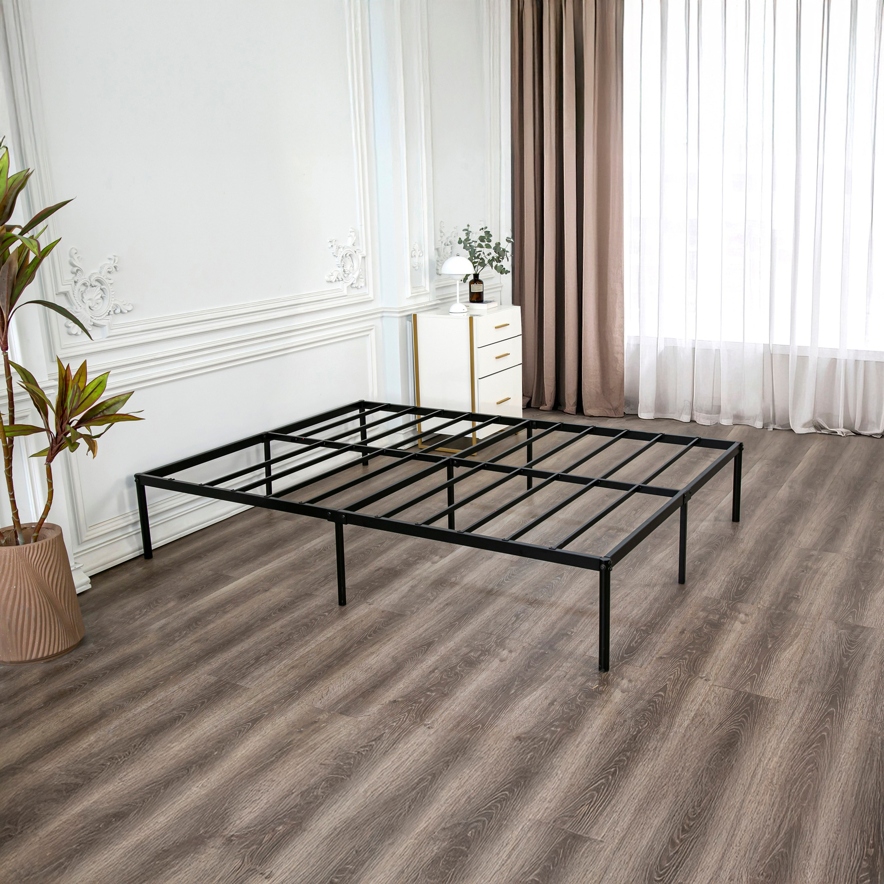 Movo Coda Metal Platform Bed Frame - 150x200 cm-hbxbedroom-bedsandbedsets-beds-queen-image-3