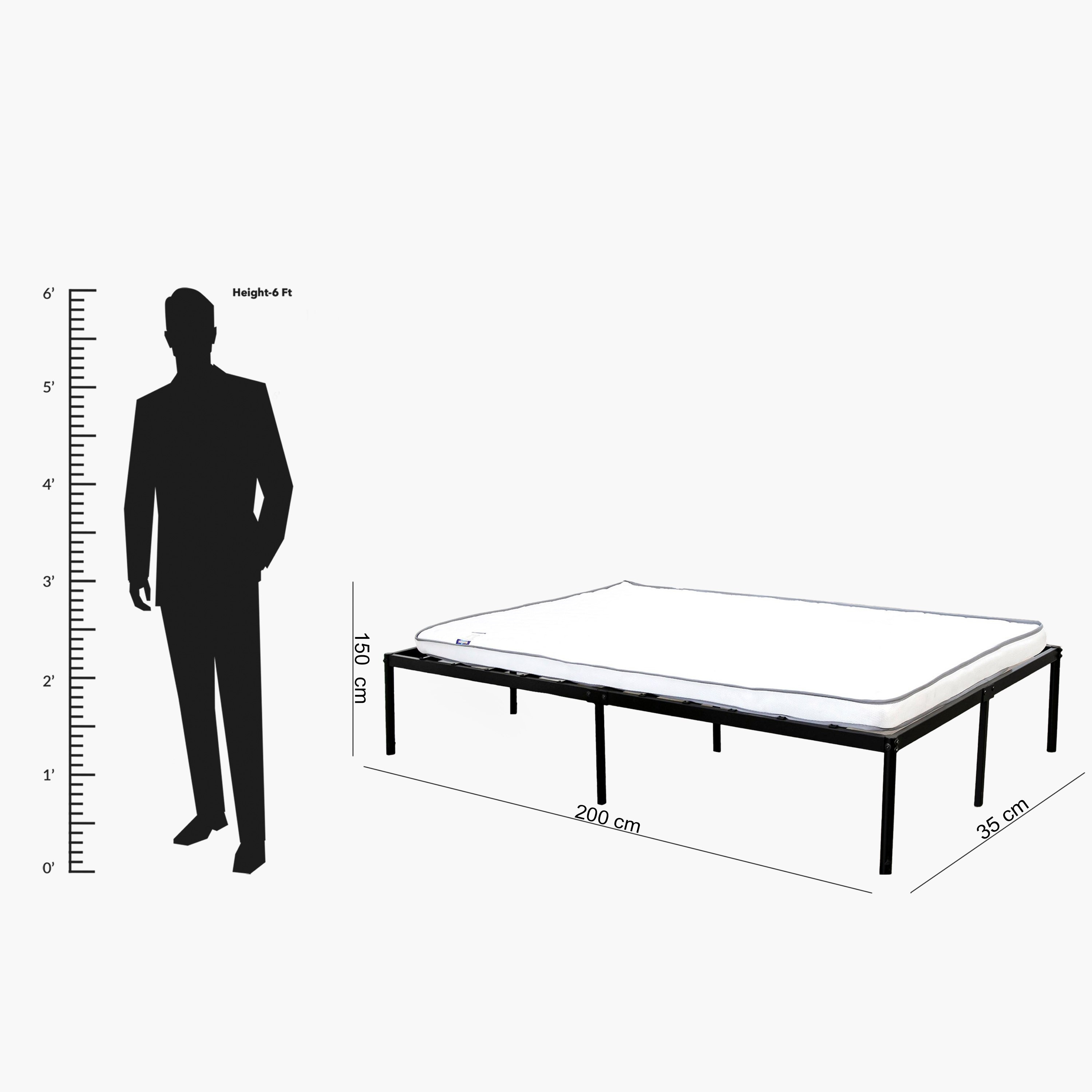 Movo Coda Metal Platform Bed Frame - 150x200 cm-hbxbedroom-bedsandbedsets-beds-queen-image-8