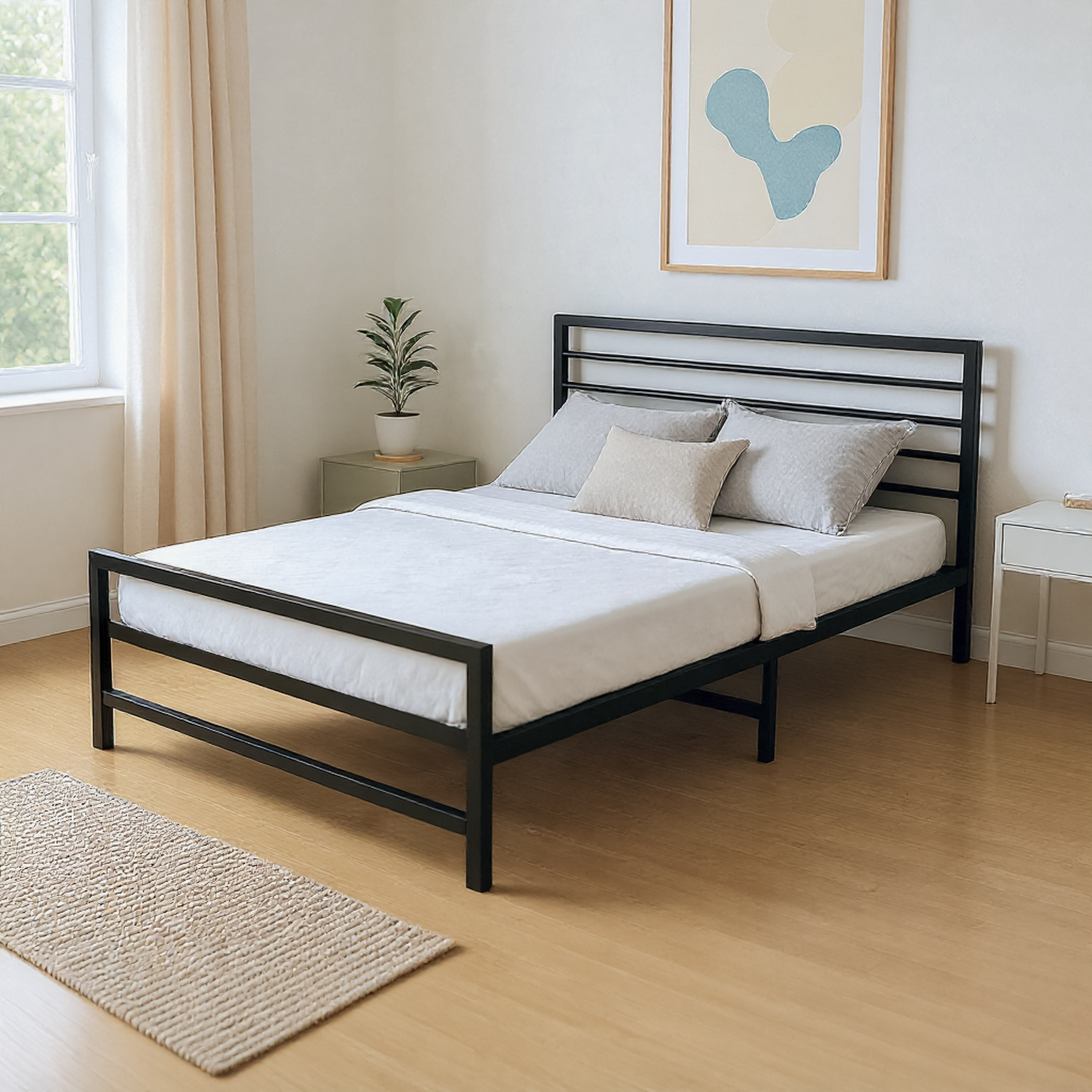 سرير كوين معدني من موڤو شيلي - 140x200 سم-hbxbedroom-bedsandbedsets-beds-queen-image-1