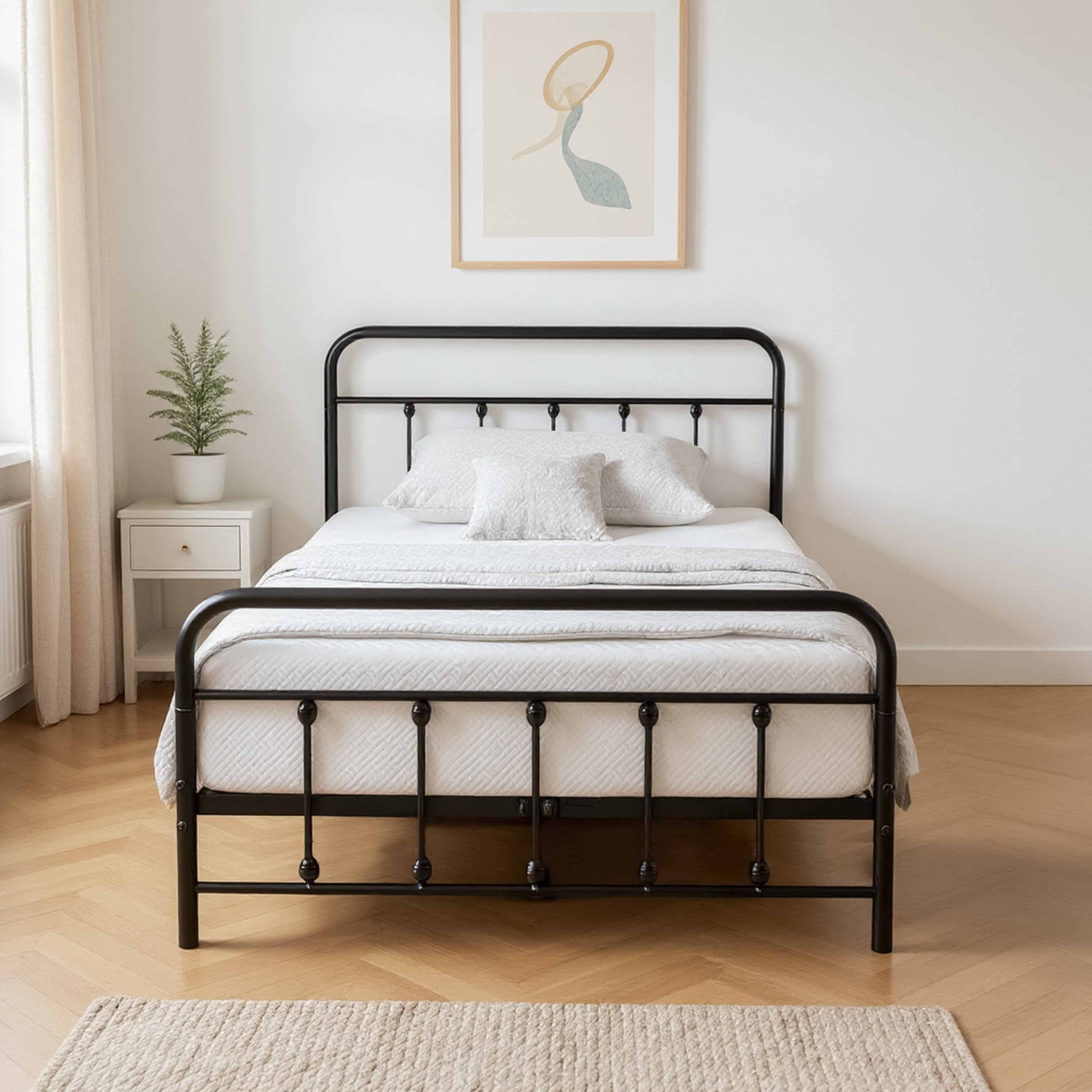 Movo Arcadia Metal Queen Bed - 140x200 cm-hbxbedroom-bedsandbedsets-beds-queen-image-2