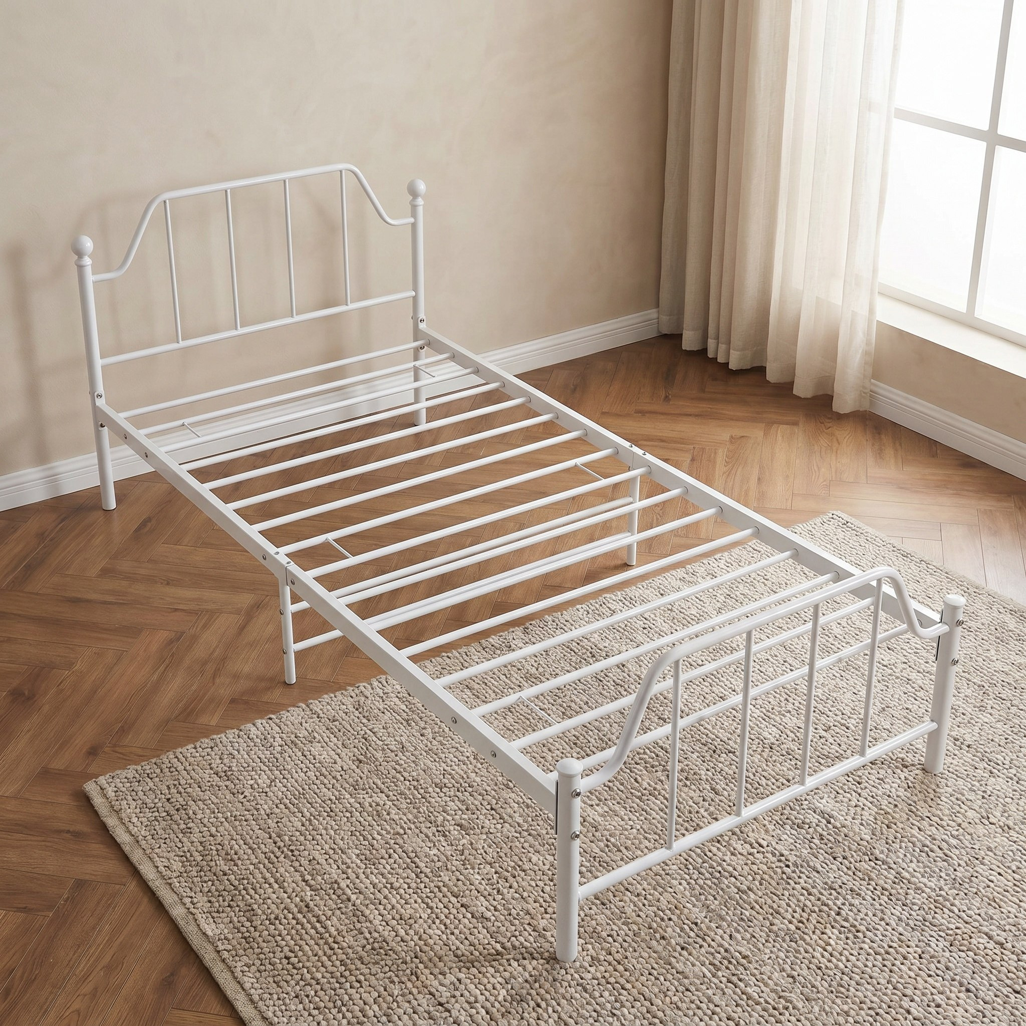 Movo Hampton Metal Single Bed - 90x200 cm-hbxfurniture-bedsandbedsets-beds-single-image-5