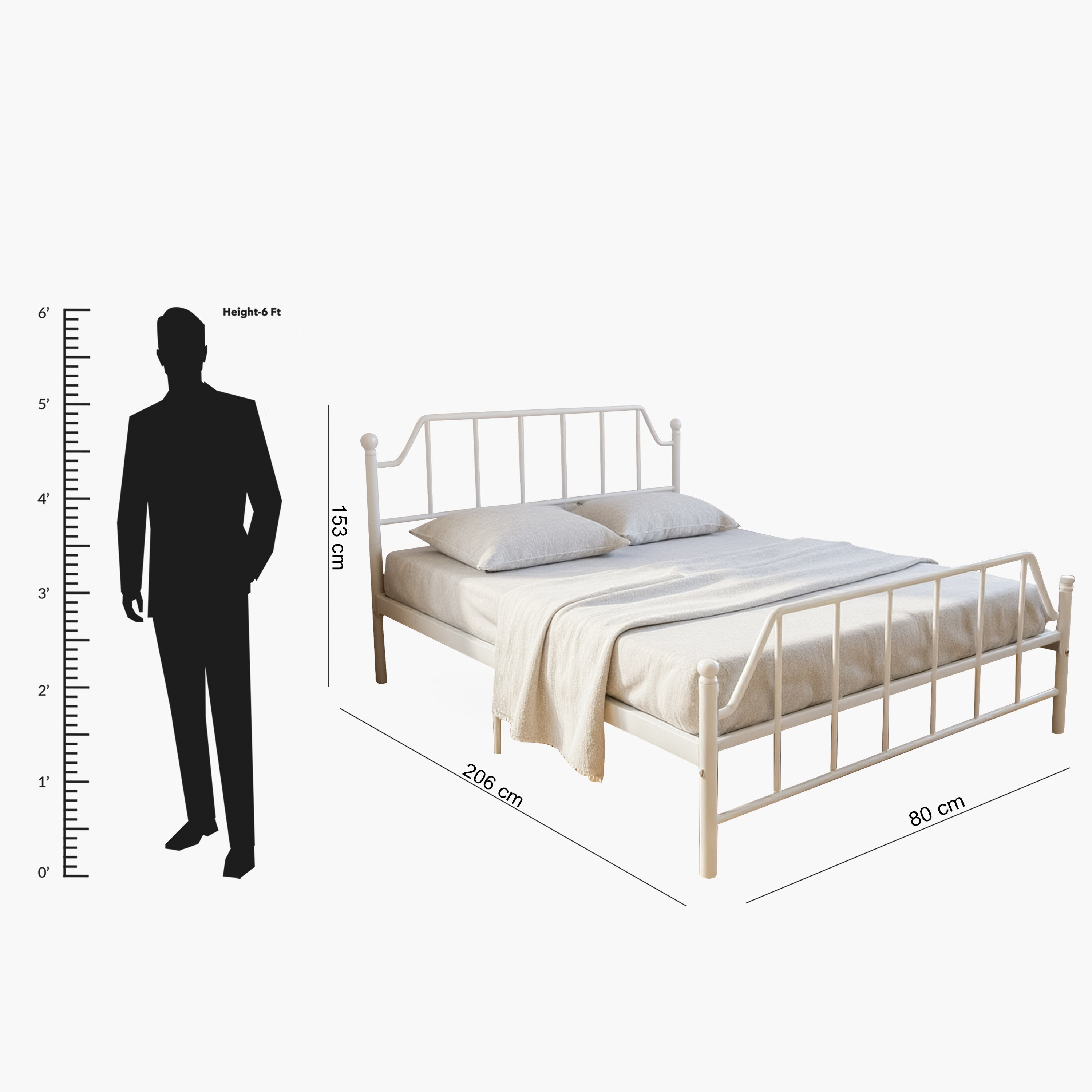 Movo Hampton Metal Queen Bed - 150x200 cm-hbxbedroom-bedsandbedsets-beds-queen-image-8