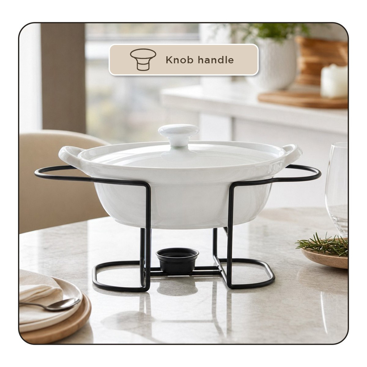 قدر بيضاوي لتسخين الطعام مع غطاء من سوبريم - 30x19.2x8.5 سم-hbxdecorandfurnishings-tabletop-serveware-image-9