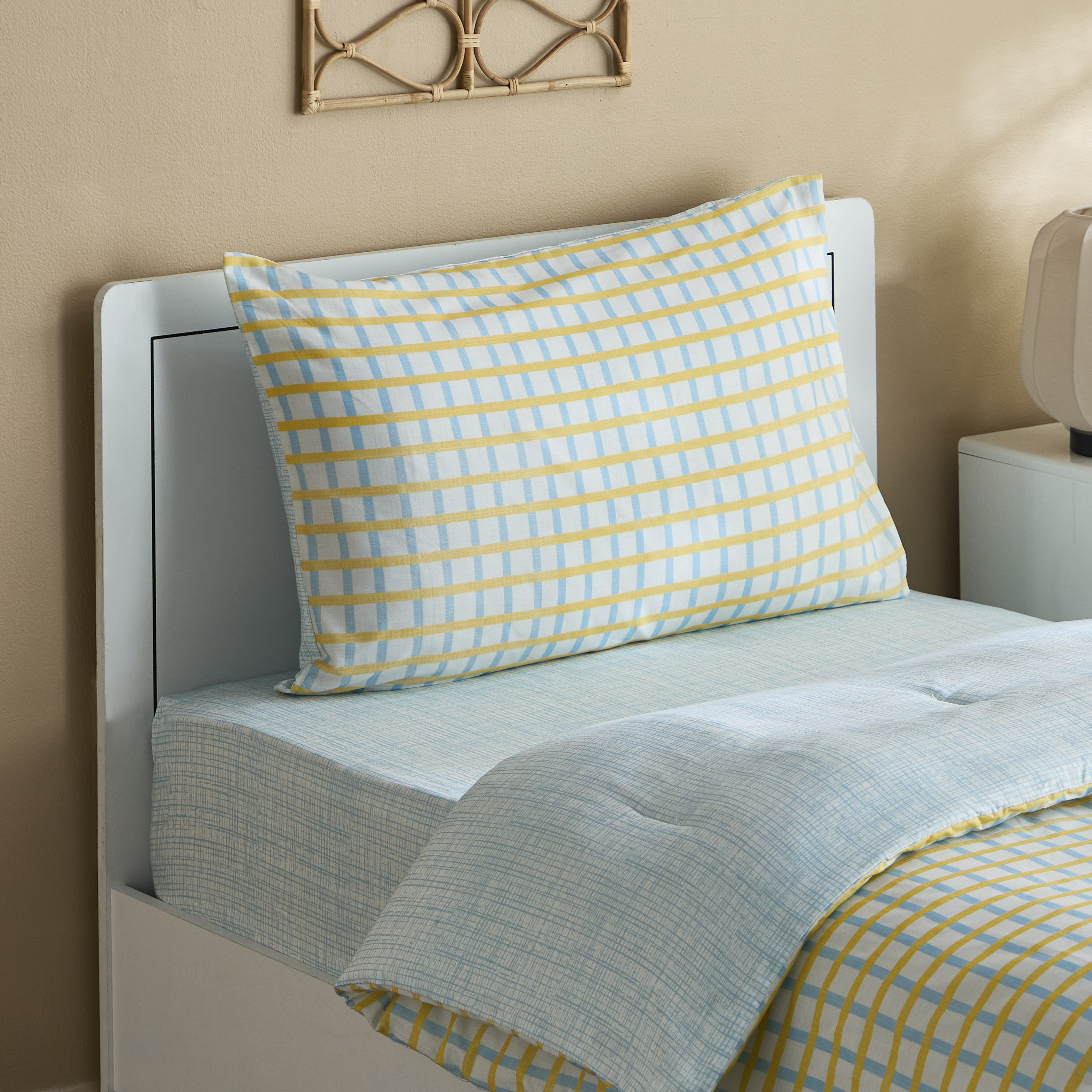 Tom Slumber 2-Piece Criss Cross Single Cotton Comforter Set - 135x220 cm-hbxhomeware-hbxkidsandyouth-image-1
