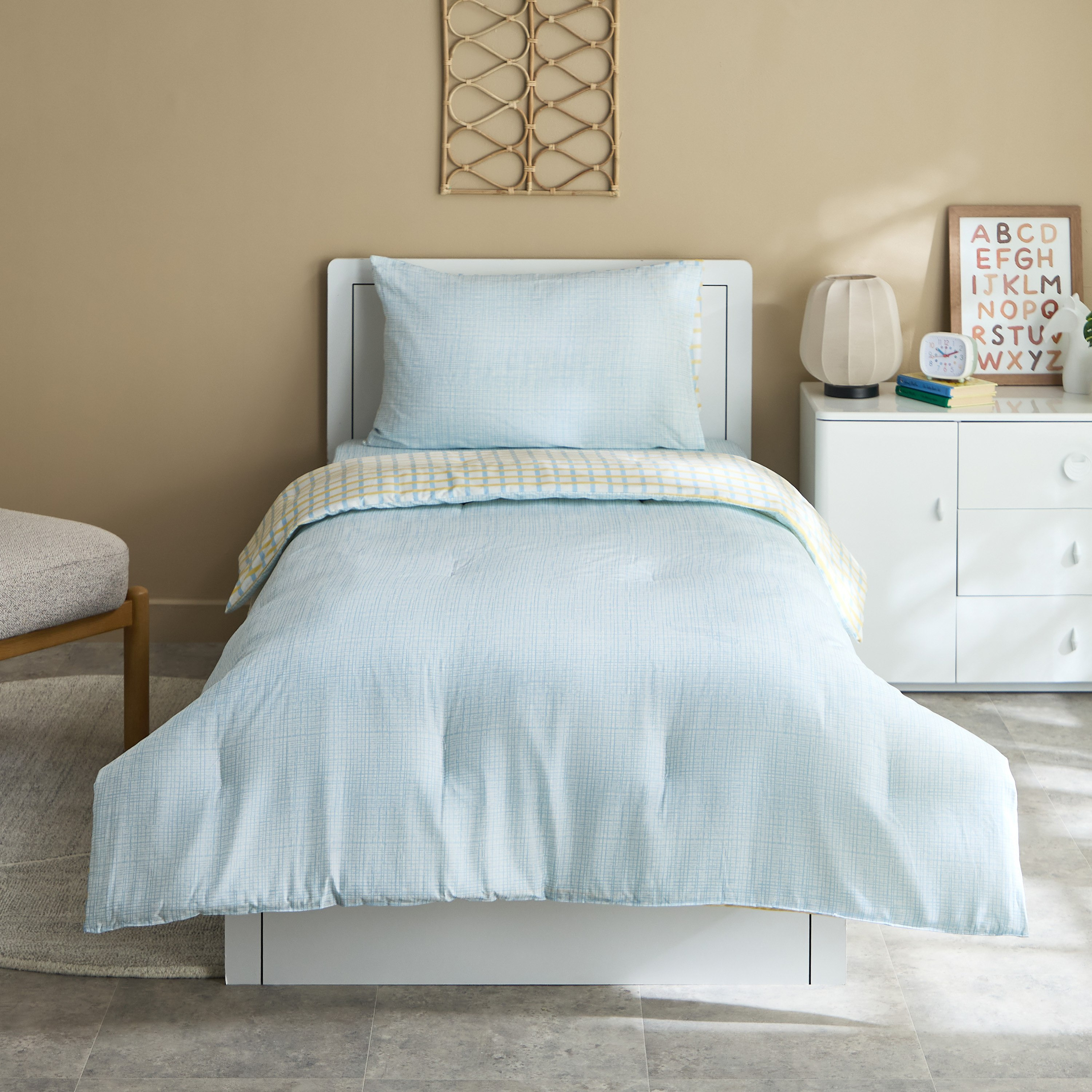 Tom Slumber 2-Piece Criss Cross Single Cotton Comforter Set - 135x220 cm-hbxhomeware-hbxkidsandyouth-image-4
