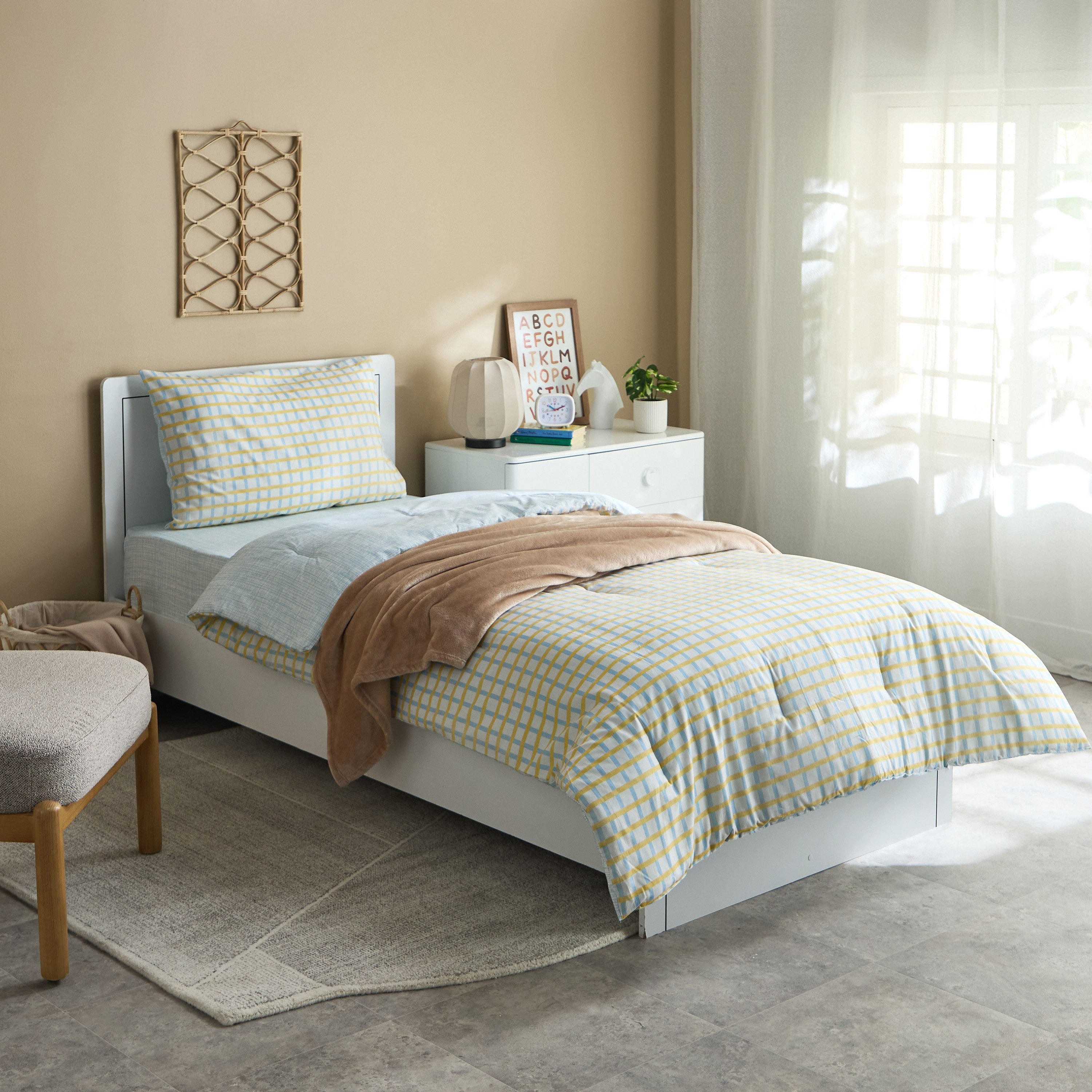 Tom Slumber 2-Piece Criss Cross Single Cotton Comforter Set - 135x220 cm-hbxhomeware-hbxkidsandyouth-image-9