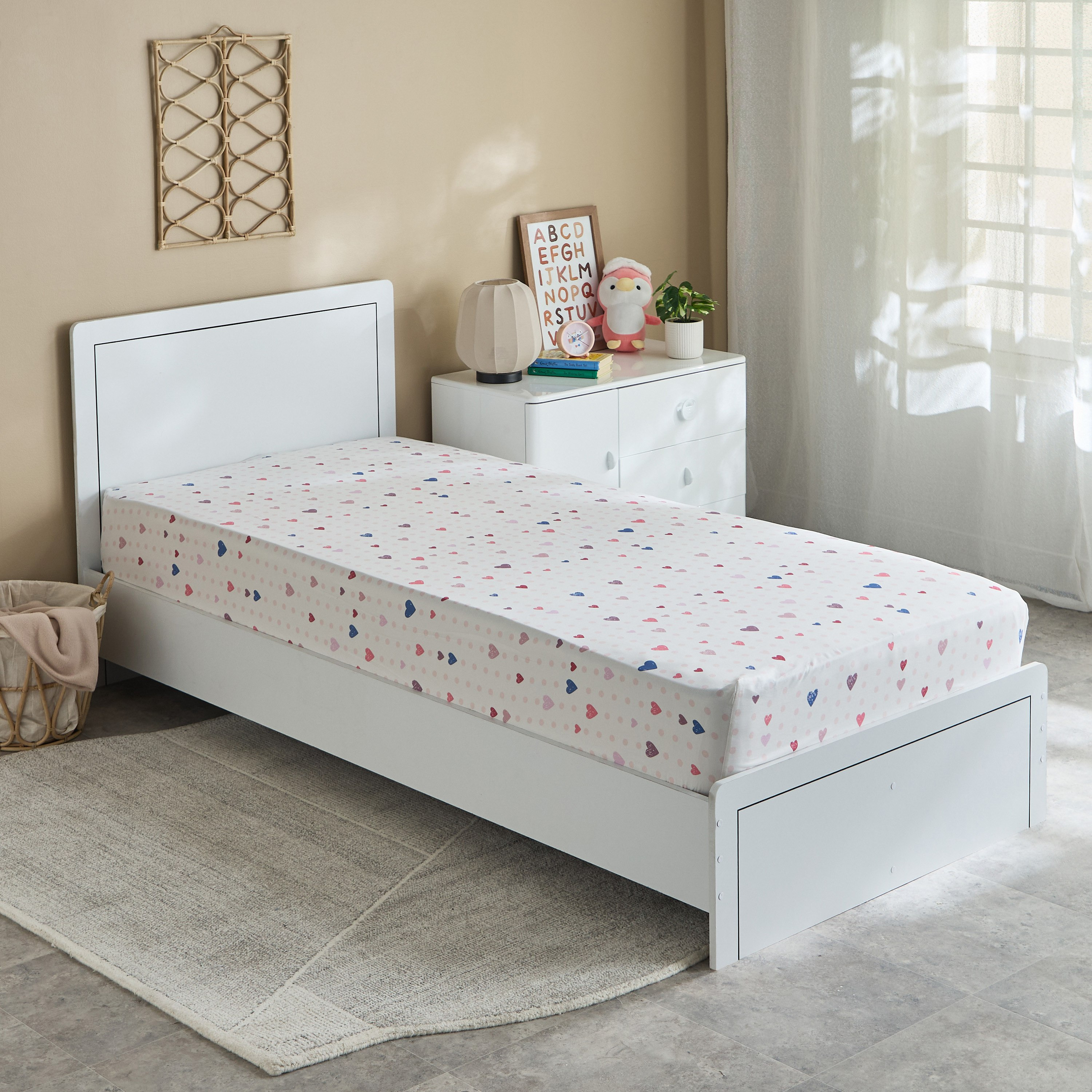 Ivy Slumber Garden Single Cotton Fitted Sheet - 90x200+25 cm-hbxhomeware-hbxkidsandyouth-image-2