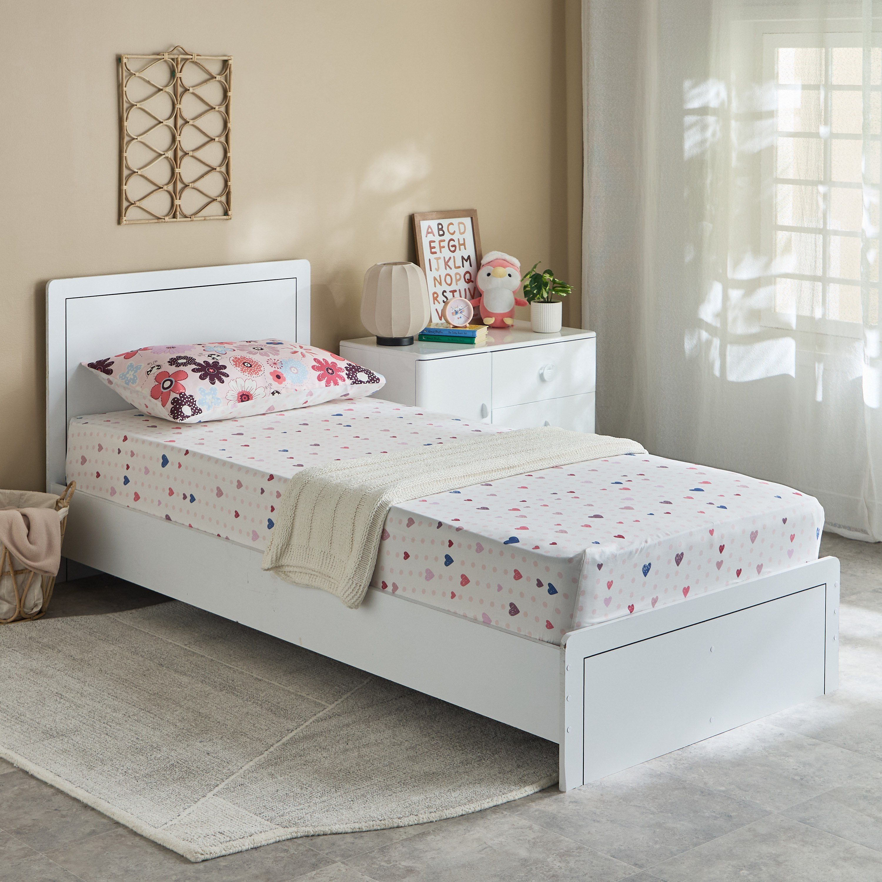 Ivy Slumber Garden Single Cotton Fitted Sheet - 90x200+25 cm-hbxhomeware-hbxkidsandyouth-image-7