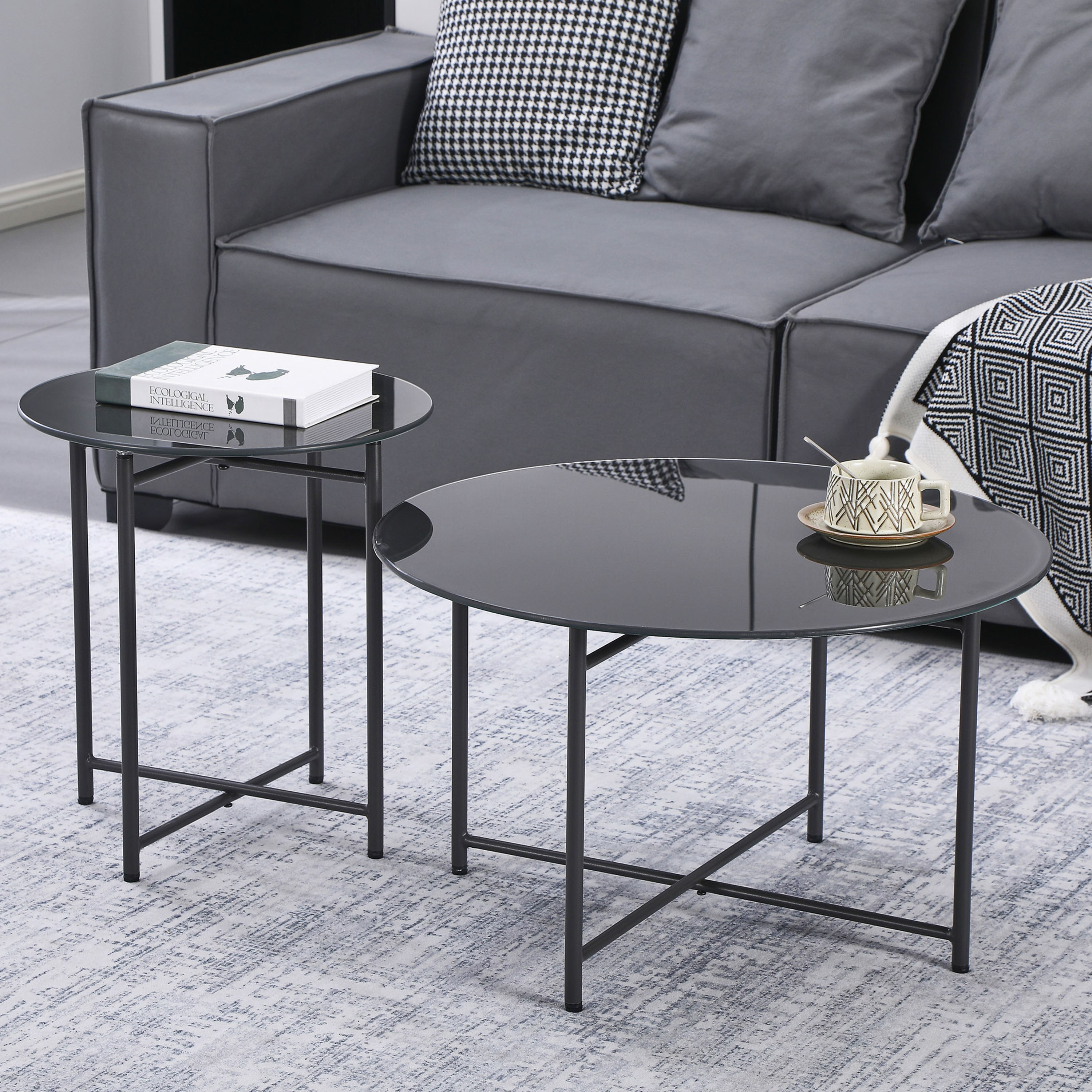 طاولة جانبية مستديرة بسطح زجاجي من موڤو تروي-hbxfurniture-livingroom-endtables-image-4